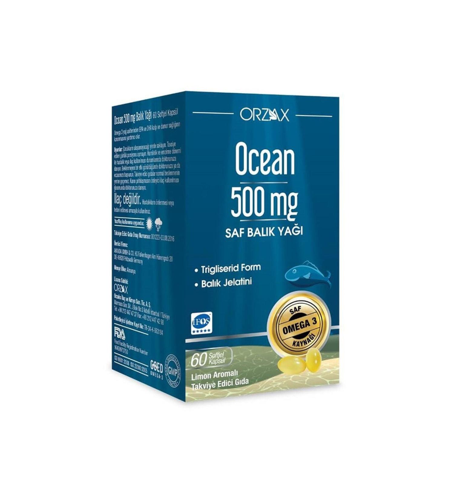 Ocean 500 mg Fish Oil 60 Capsules