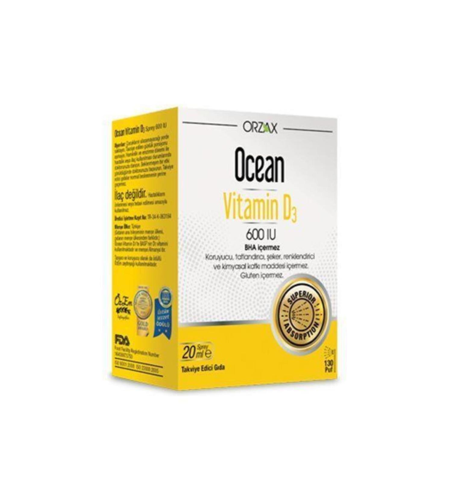 Ocean Orzax Vitamin D3 K2 Drops 20ml
