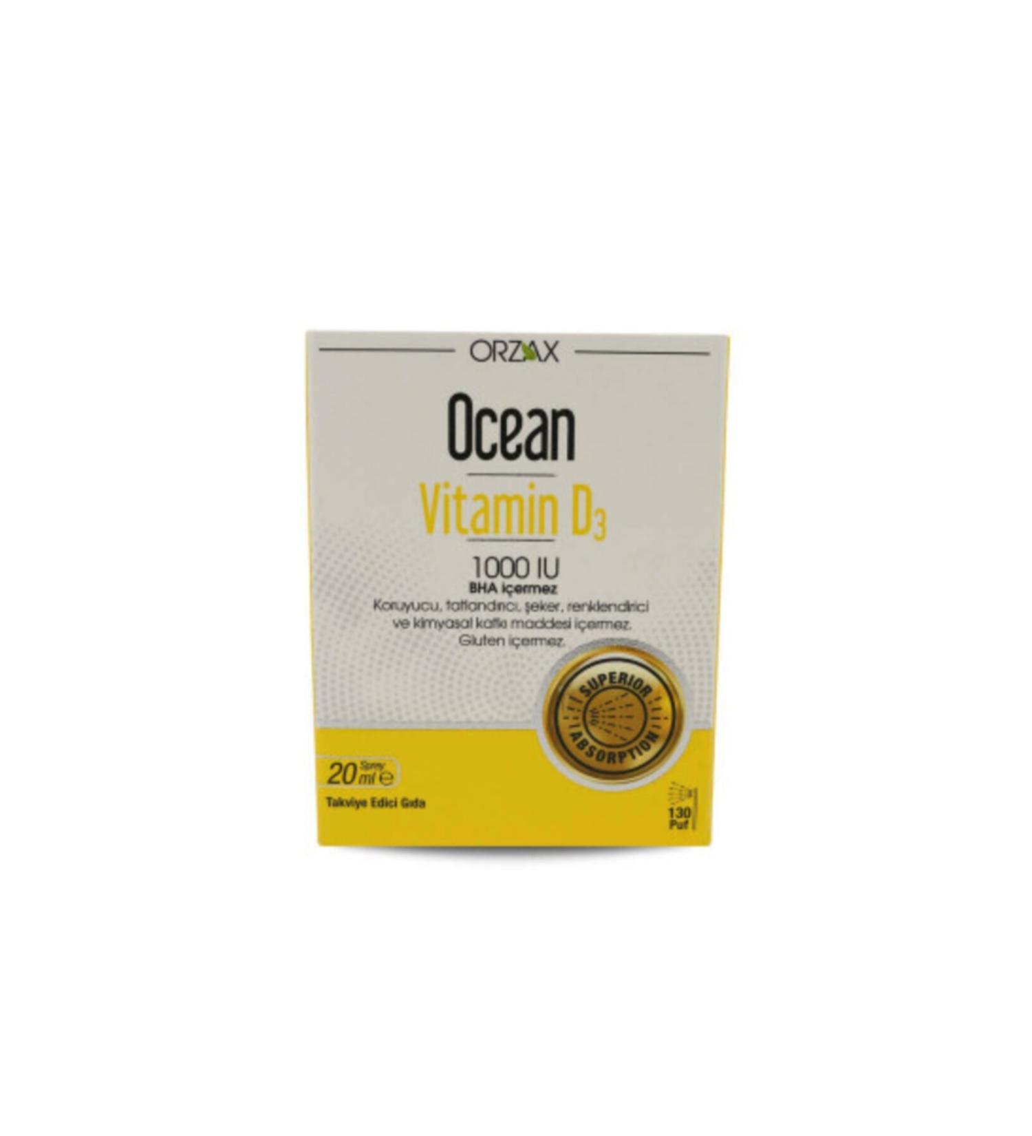 Ocean Vitamin D3 1000 Iu 20 Ml Spray
