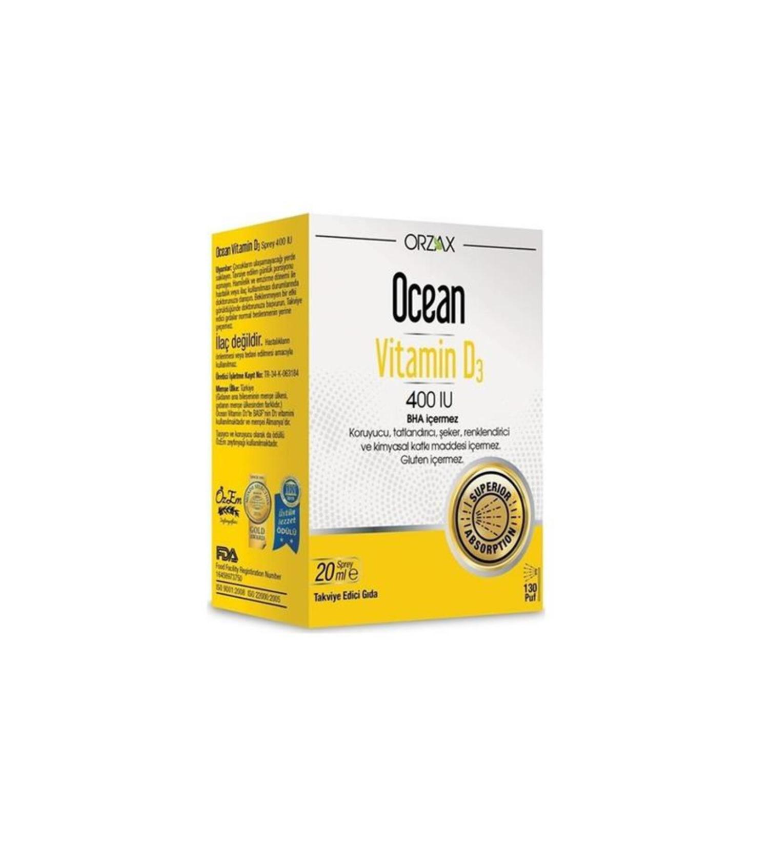 Ocean Vitamin D3 400 IU 20 Ml Spray-SKT:12/2025