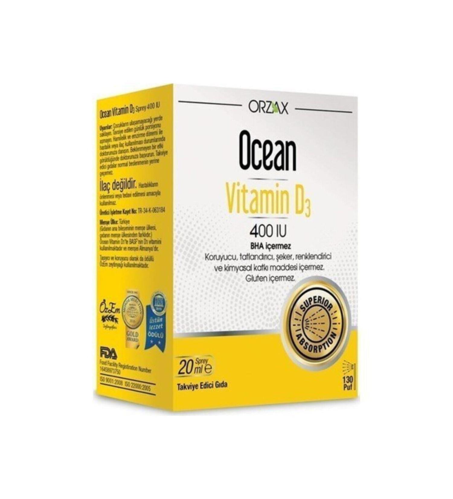 Ocean Vitamin D3 400 Iu Spray 20ml