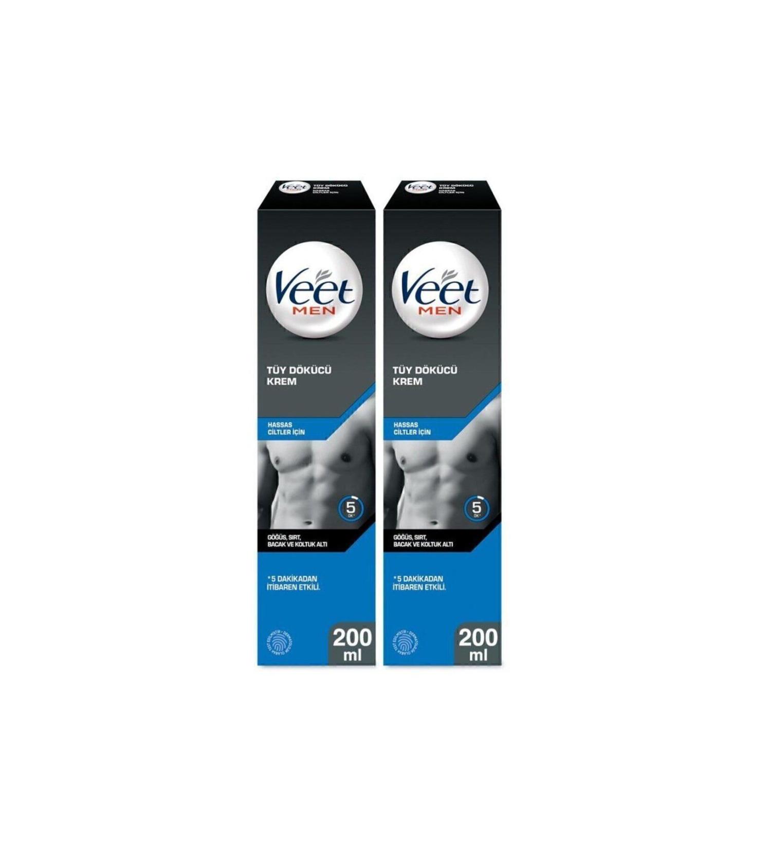 Veet Men Hair Removal Cream for Men Sensitive Skin 200 ml X 2 Pcs - Buy Online on GoSupps.com