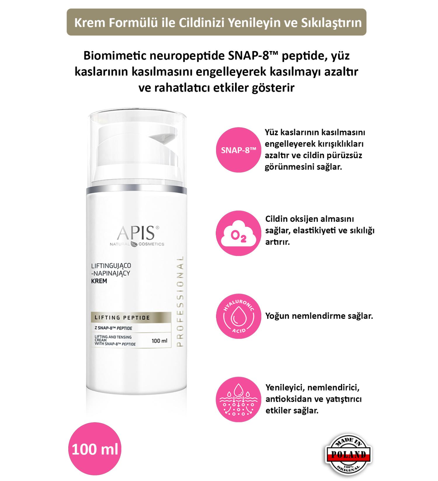 Apis Natural Cosmetics Anti-Aging - Snap-8 Mt Peptide Cream - 100ml - Buy Online on GoSupps.com