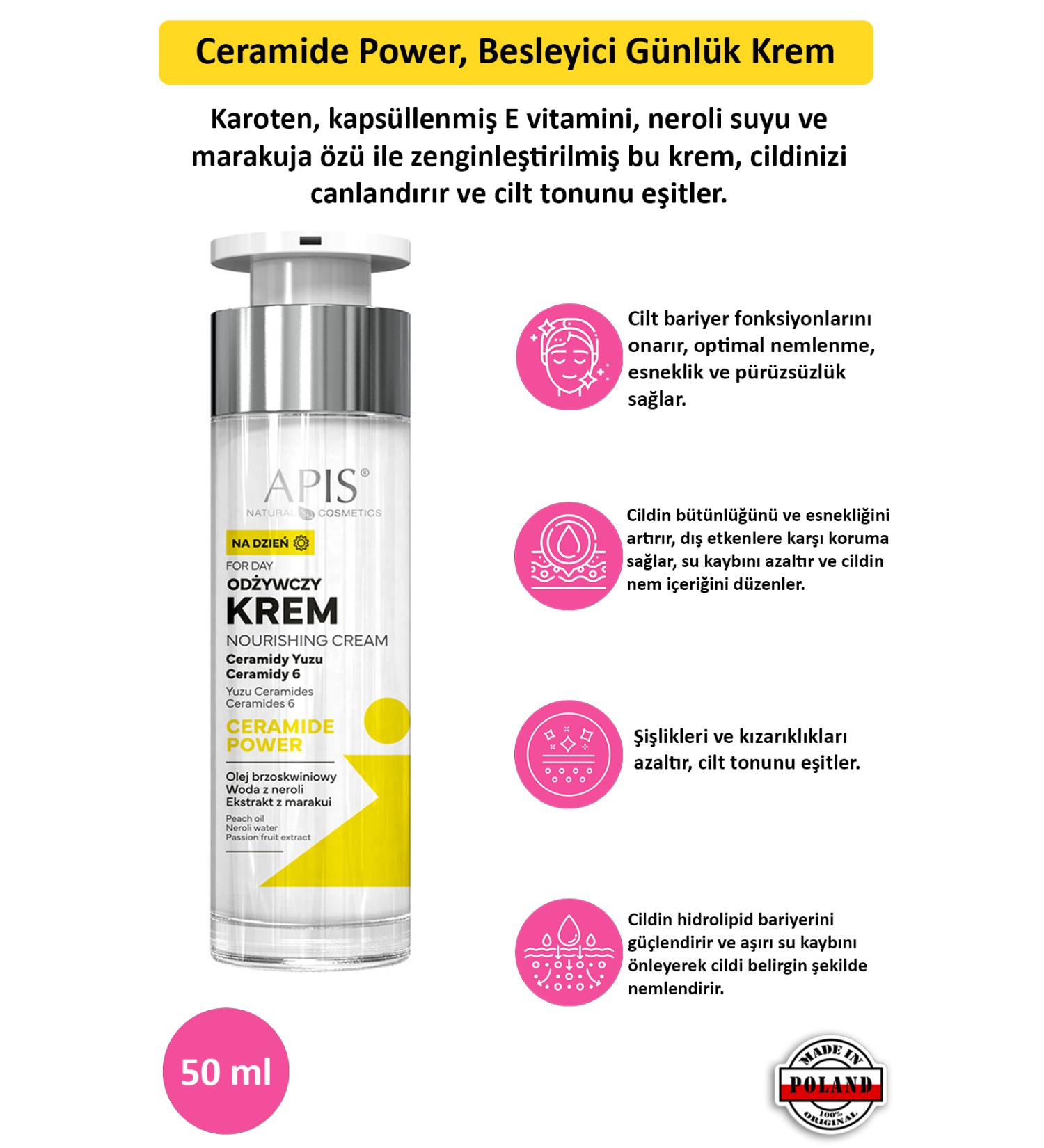 Apis Natural Cosmetics Daily Cream - Ceramide Power Nourishing - 50 ml