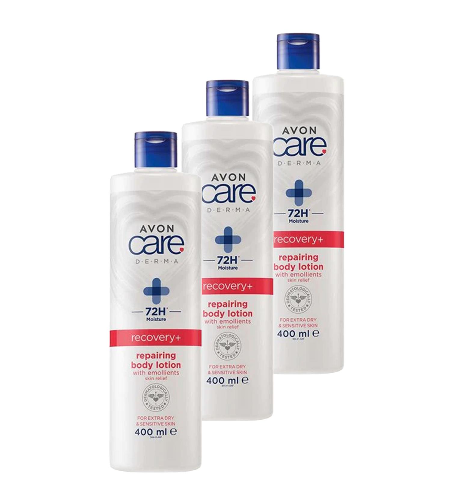 Avon Care Derma Recovery+ Repairing Body Lotion for Very Dry Skin 400 Ml. Triple Set