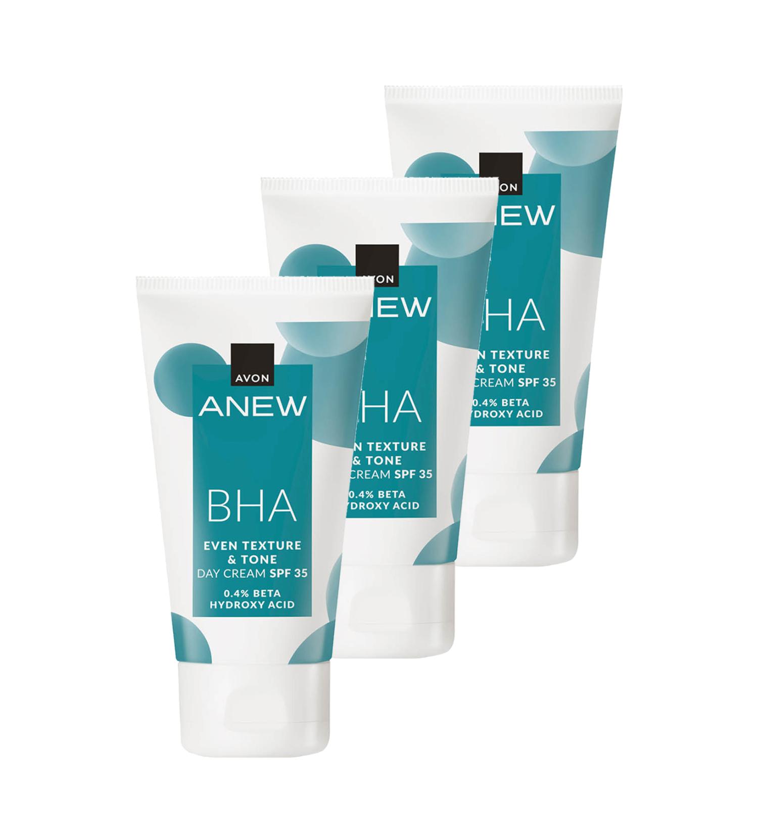 Avon Anew BHA Skin Tone Smoothing Day Cream Spf 35 50 Ml. Triple Set - Buy Online on GoSupps.com