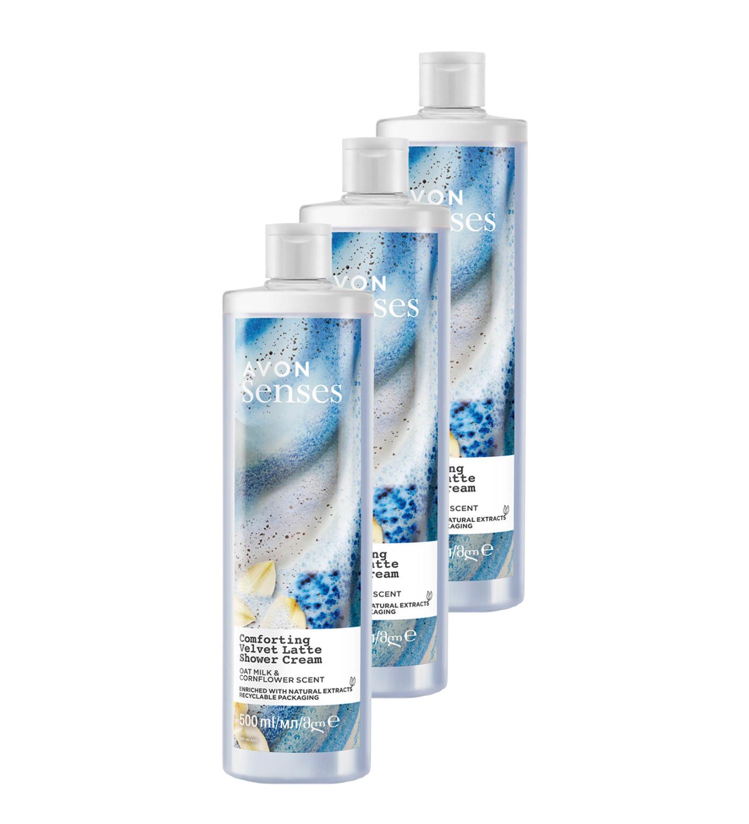 Avon Senses Relaxing Oat Milk and Cornflower Shower Cream 500 Ml. Triple Set - Buy Online on GoSupps.com