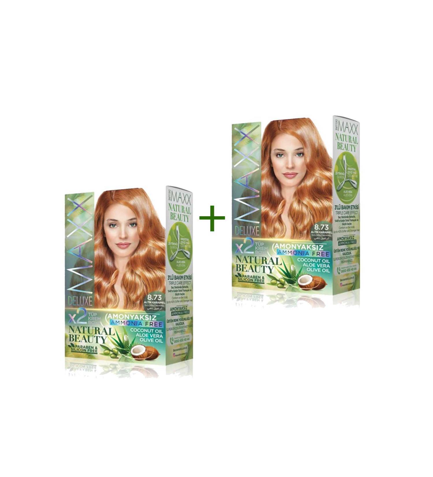 calleren 2 Pack Natural Beauty Ammonia Free Hair Dye 8.73 Golden Caramel - CLN2695-3004