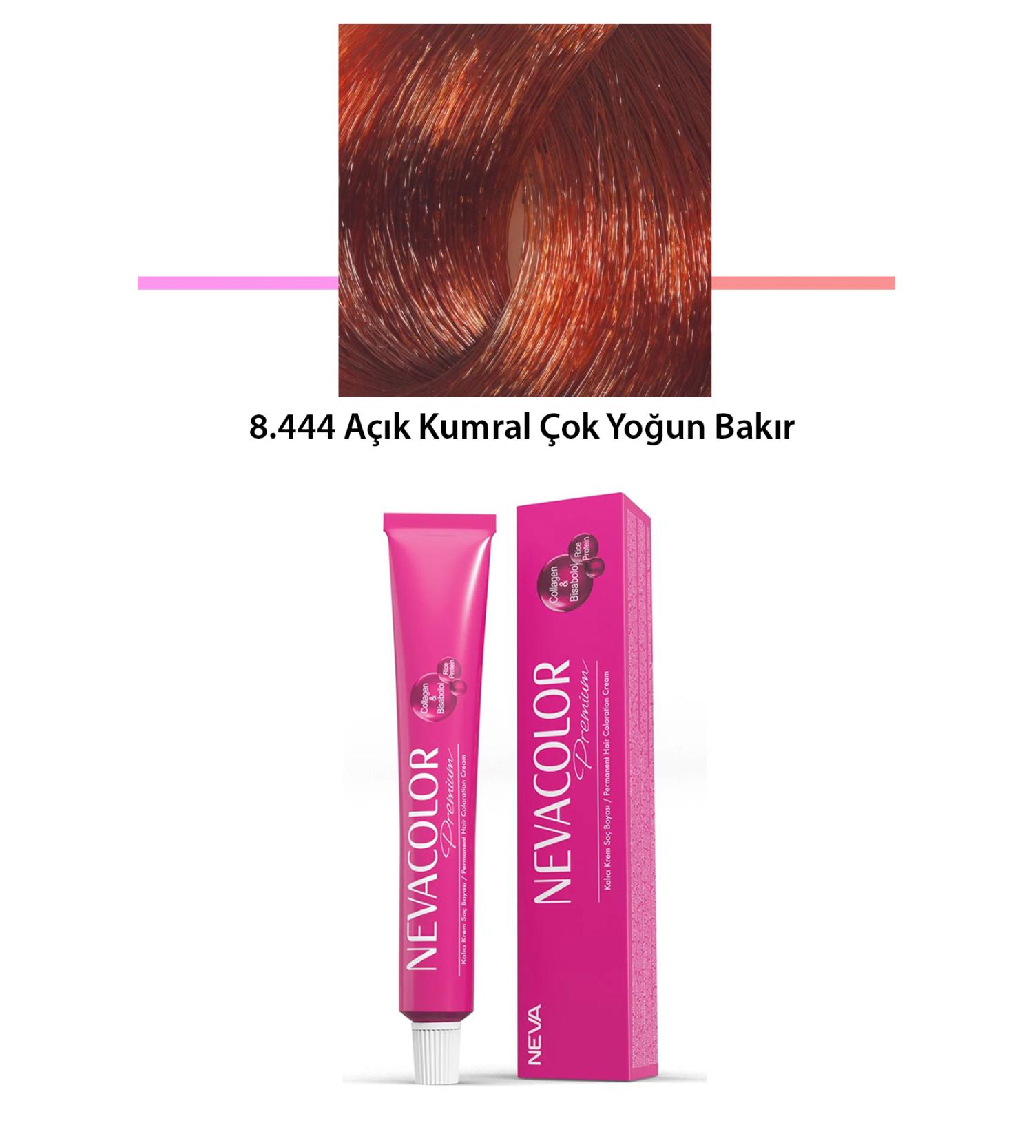 BORES Premium 8.444 Light Blonde Very Intense Copper - Permanent Cream Hair Dye 50 g T - BRS1663-3673