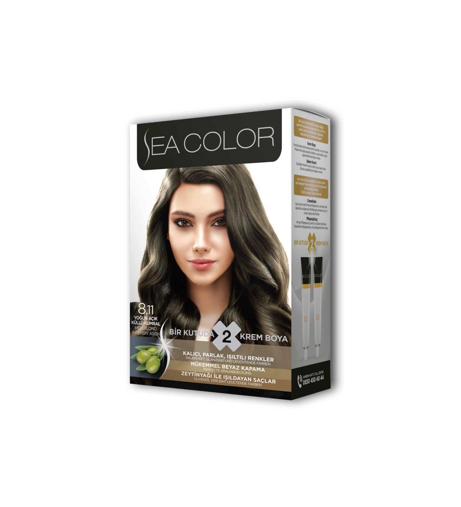 Lyrae Store 2 Tube Cream Hair Dye Set Intense Light Ash Blonde No:8.11 - ALP6628-2017