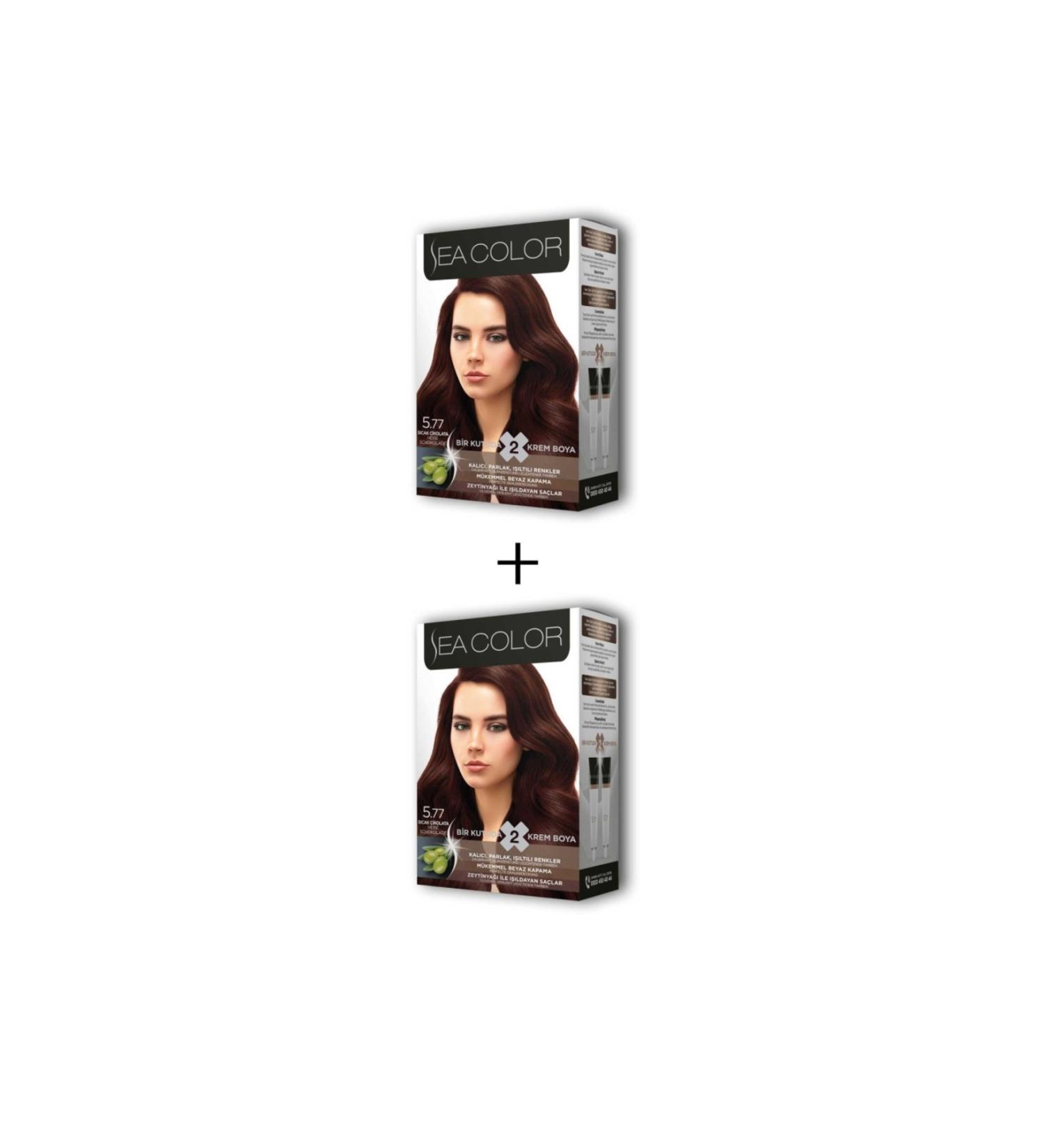 Skygo 2X2 Tube Cream Hair Dye Set Hot Chocolate No:5.77