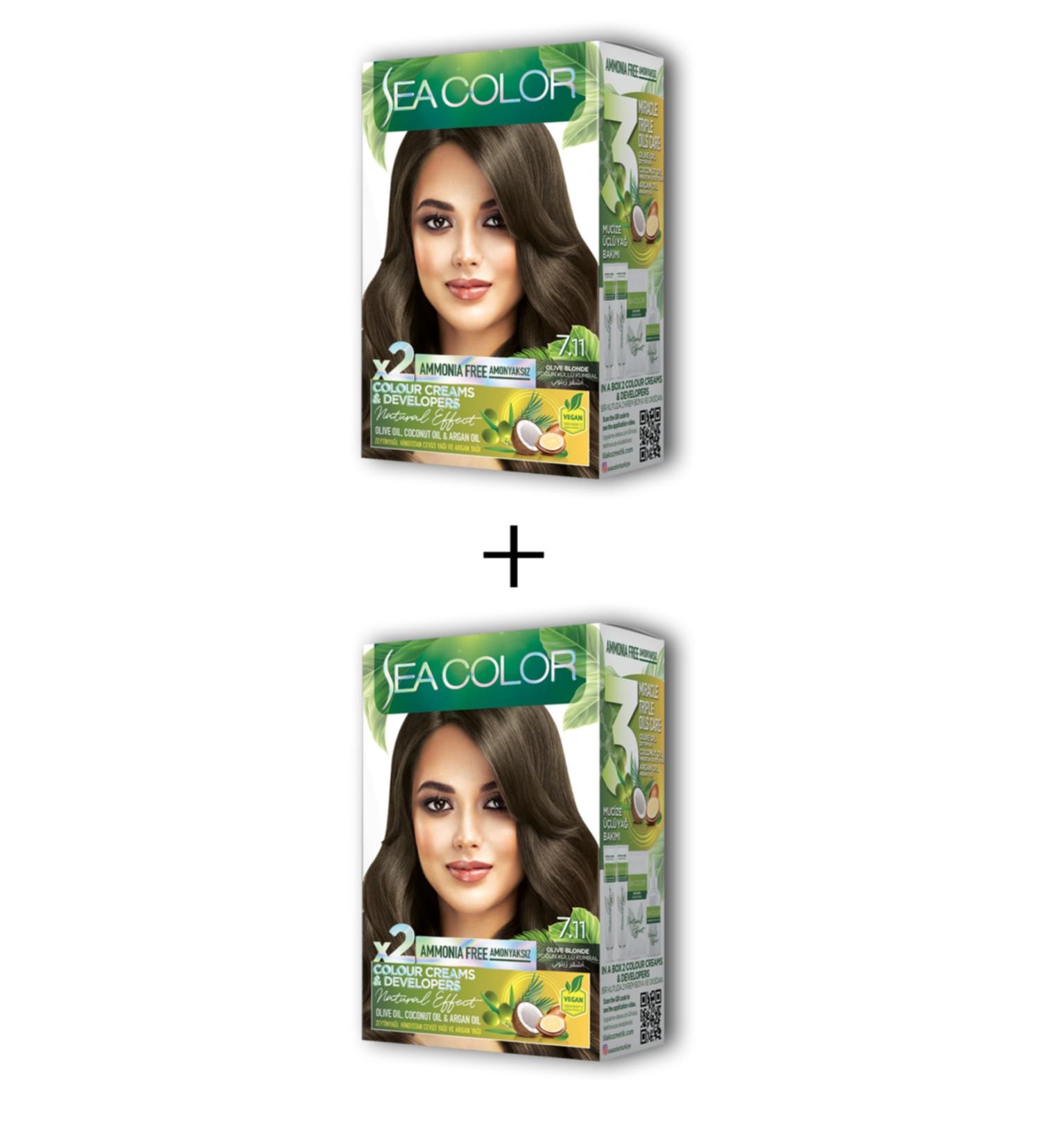 2X2 Tube Cream Hair Dye Set Intense Ash Blonde No:7.11