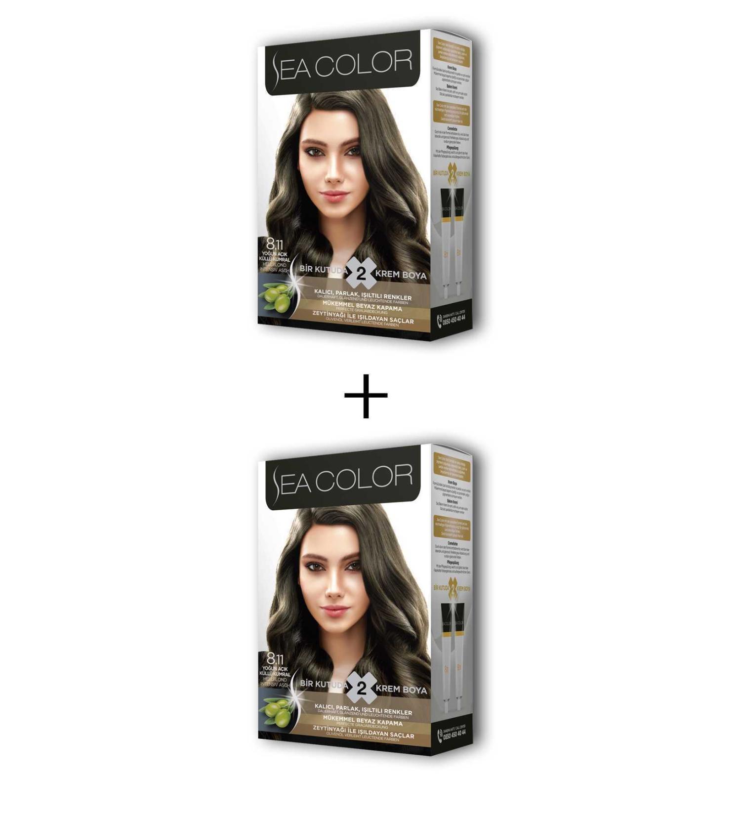 SG38 2X2 Tube Cream Hair Dye Set Intense Light Ash Blonde No:8.11 - SGM8426-6275