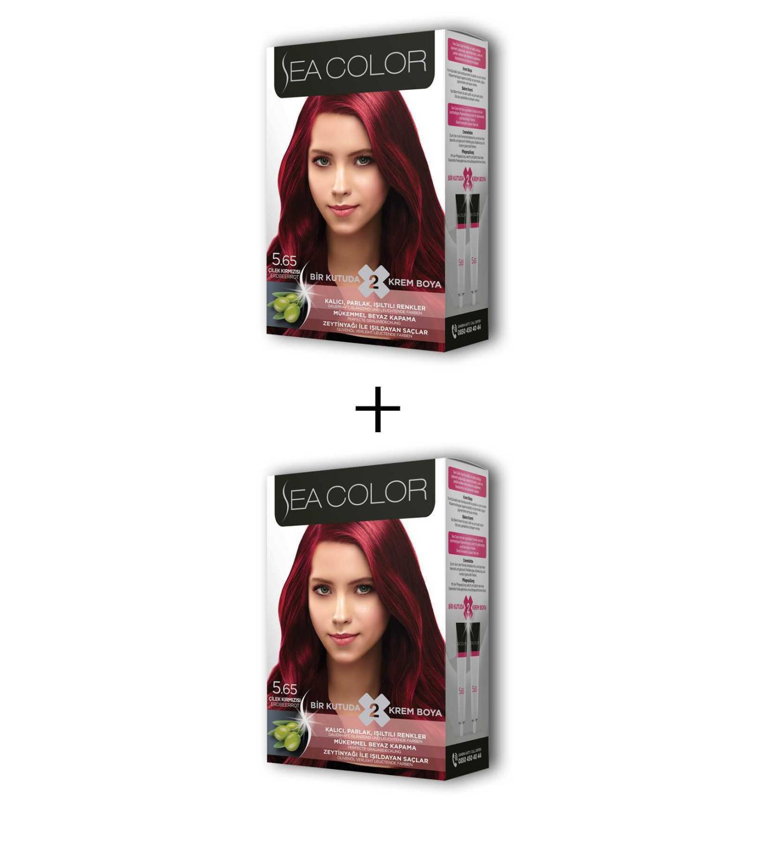 DEL ORMAN 2X2 Tube Cream Hair Dye Set Strawberry Red No: 5.65