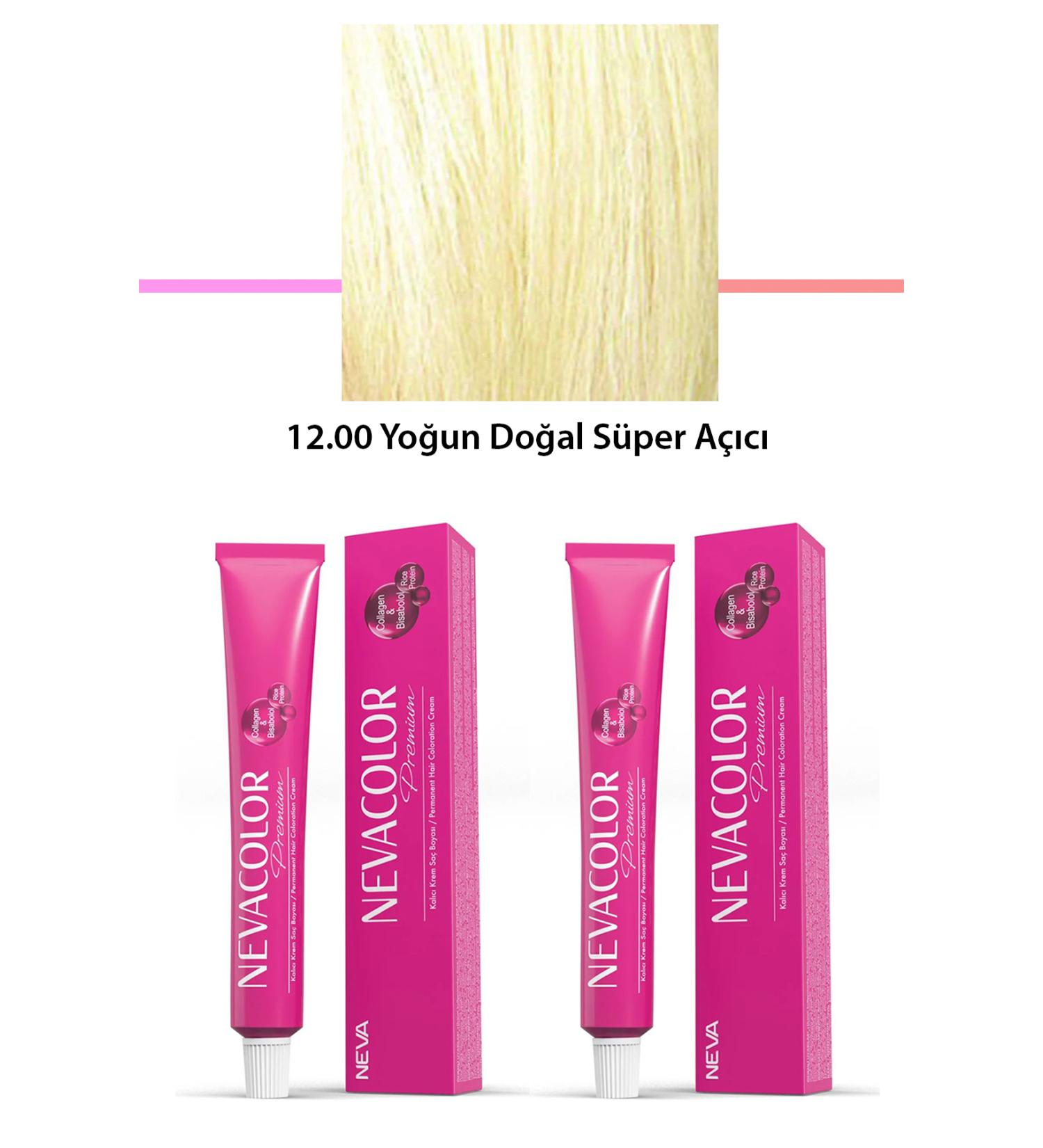 HELSOL 2 Set Premium 12.00 Intensive Natural Super Lightener - Permanent Cream Hair Dye 2 - HLS3095-7915
