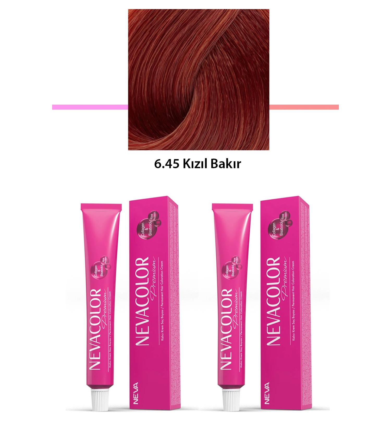 NEEF 2 Set Premium 6.45 Red Copper - Permanent Cream Hair Dye 2 X 50 g Tube - NEF4862-3151