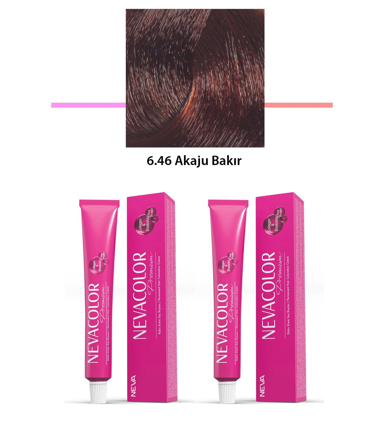 ETC 2 Set Premium 6.46 Akaju Copper - Permanent Cream Hair Dye 2 X 50 g Tube - ETC9224-6048