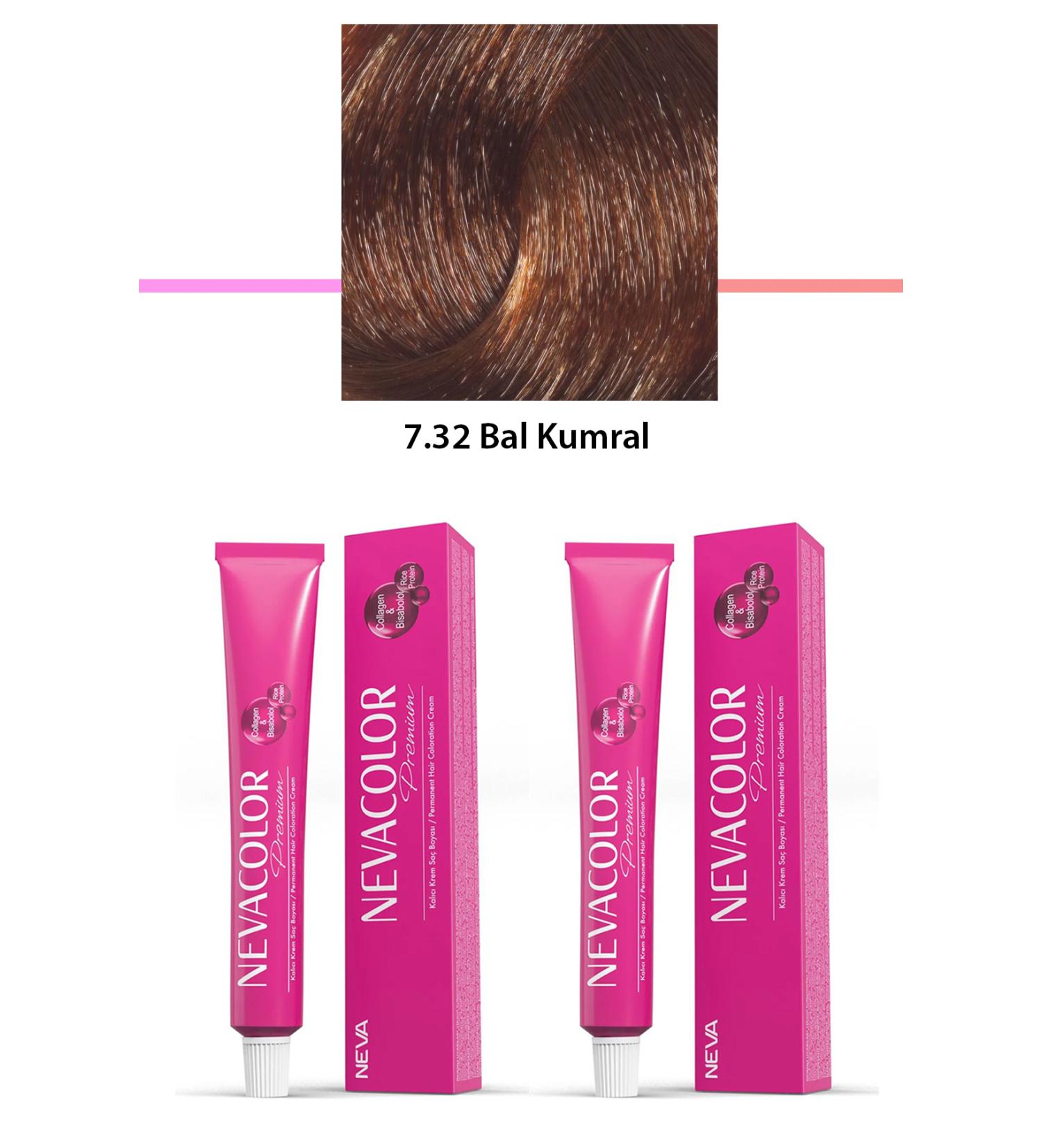 Uyguna Kap nda 2li Set Premium 7.32 Honey Blonde - Permanent Cream Hair Dye 2 X 50 g Tube - SVU5049-3801