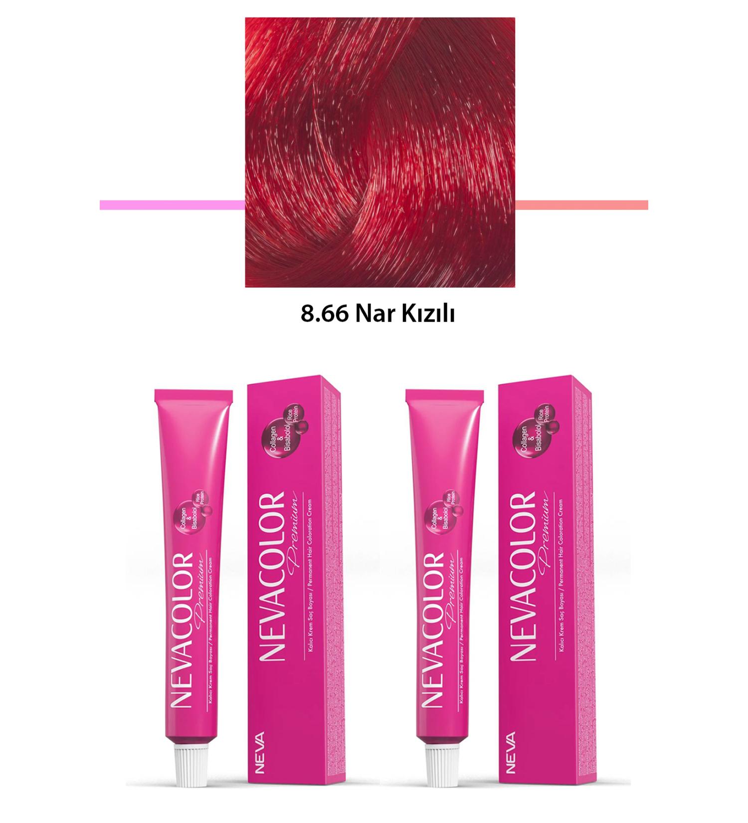 Lyrae Store 2 Set Premium 8.66 Pomegranate Red - Permanent Cream Hair Dye 2 X 50 g Tube - ALP8772-2167