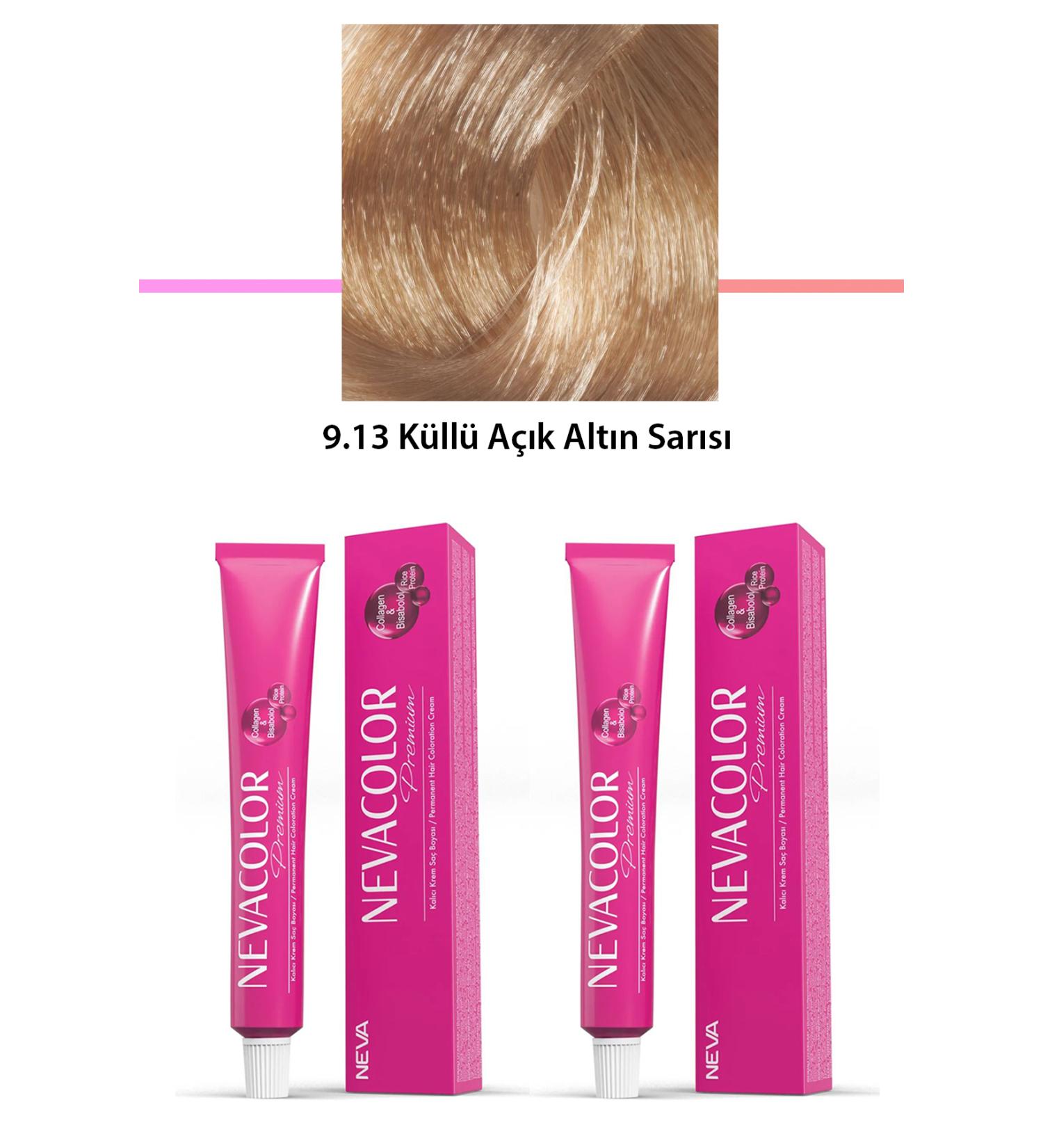 ETC 2 Set Premium 9.13 Ash Light Golden Blonde - Permanent Cream Hair Dye 2 - ETC6030-6967