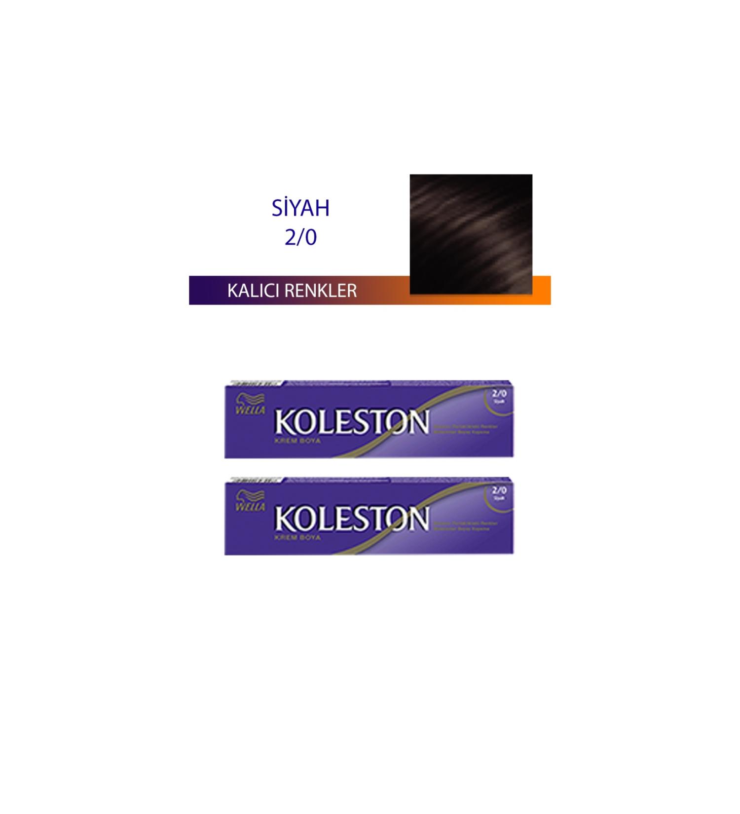 Wella 2 Pieces Single Tube Hair Dye Black 2/0