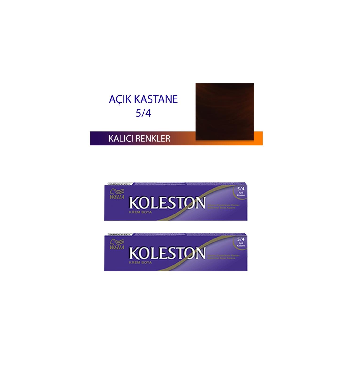 Wella 2 Pieces Single Tube Hair Dye Light Chestnut 5/4