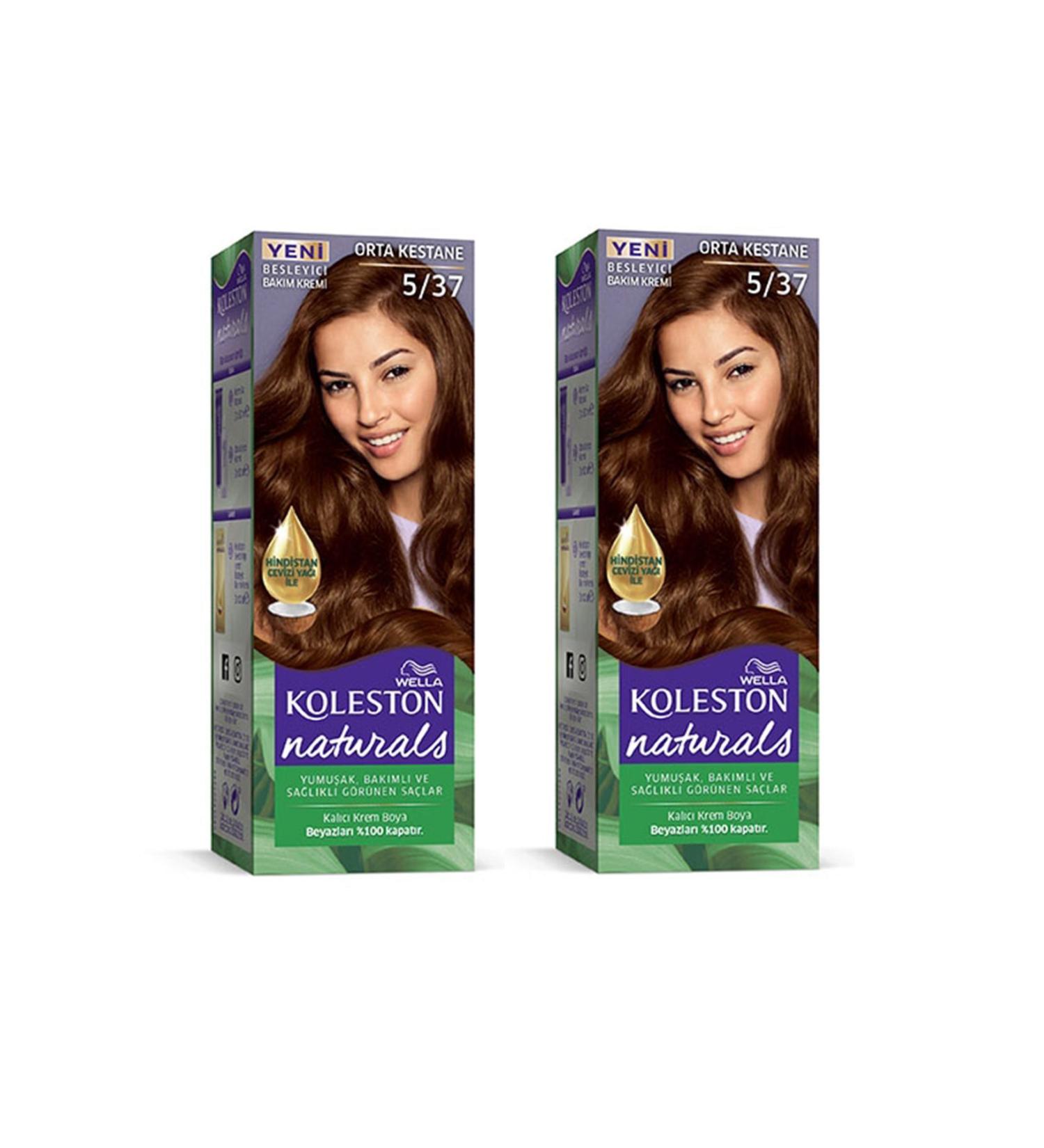 Naturals Hair Dye Medium Chestnut 5/37 2x Pack - Lisinya