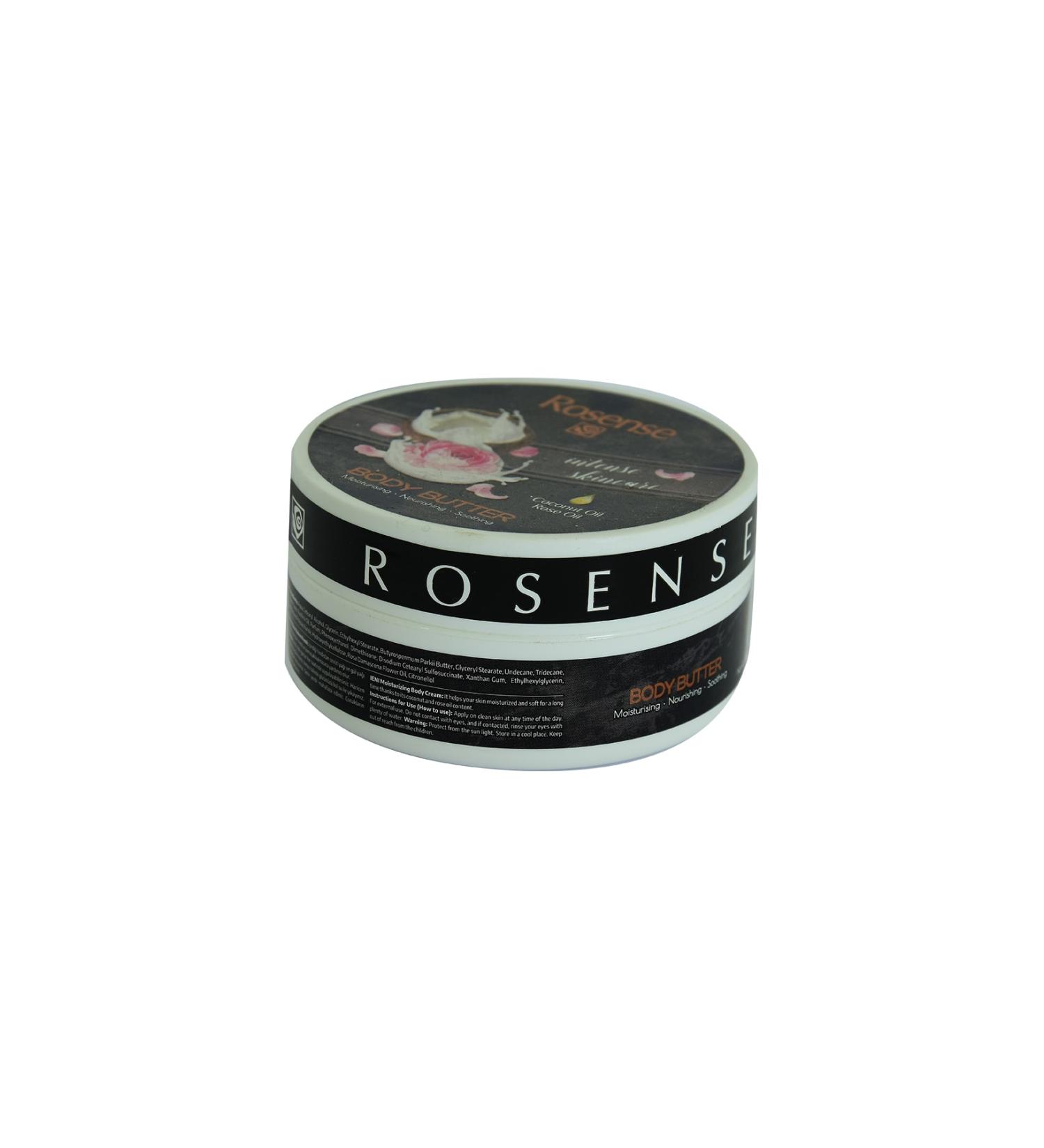 Rosense Body Cream Body Butter Coconut Oil and Rose Oil Moisturizing Care 150 Ml - Buy Online on GoSupps.com