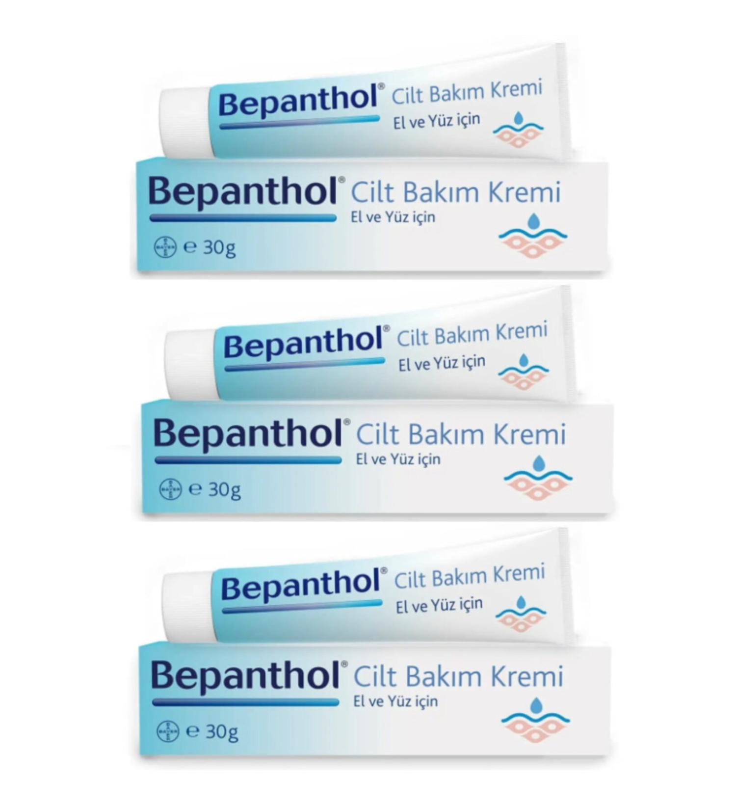 Bepanthol Skin Care Cream 30gr X 3 pieces - Suitable for All Skin Types Hand and Daily Face Care - Buy Online on GoSupps.com