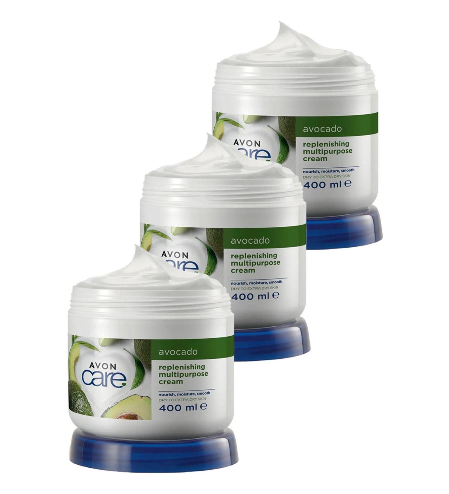 Avon Care Avocado Extract Multi-Purpose Cream for Dry Skin 400 Ml. Triple Set