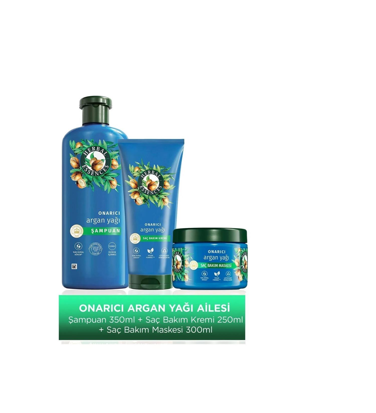 Herbal Essences Repairing Argan Oil Care Cream 300ml+Mask300ml+Shampoo350ml - Buy Online on GoSupps.com