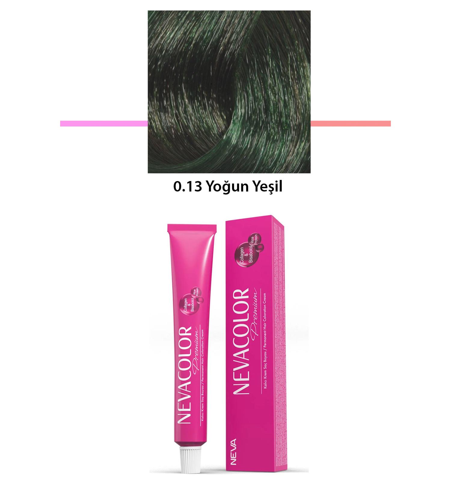 Premium 0.13 Intense Green - Permanent Cream Hair Dye 50 g Tube - ZRD5158-1593