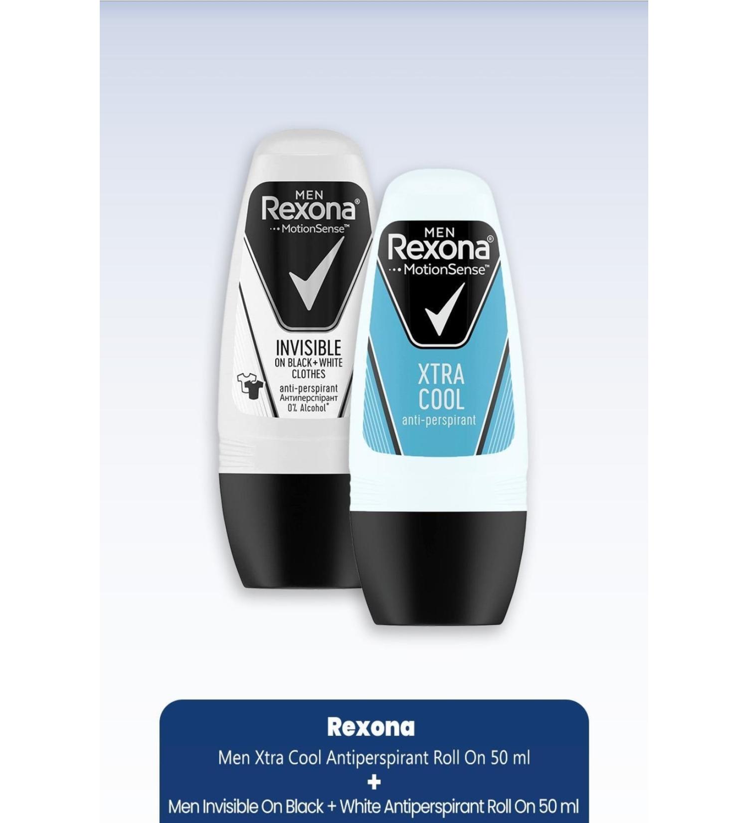 Rexona Men Xtra Cool 50 Ml & Invisible On Black + White Roll On 50 Ml