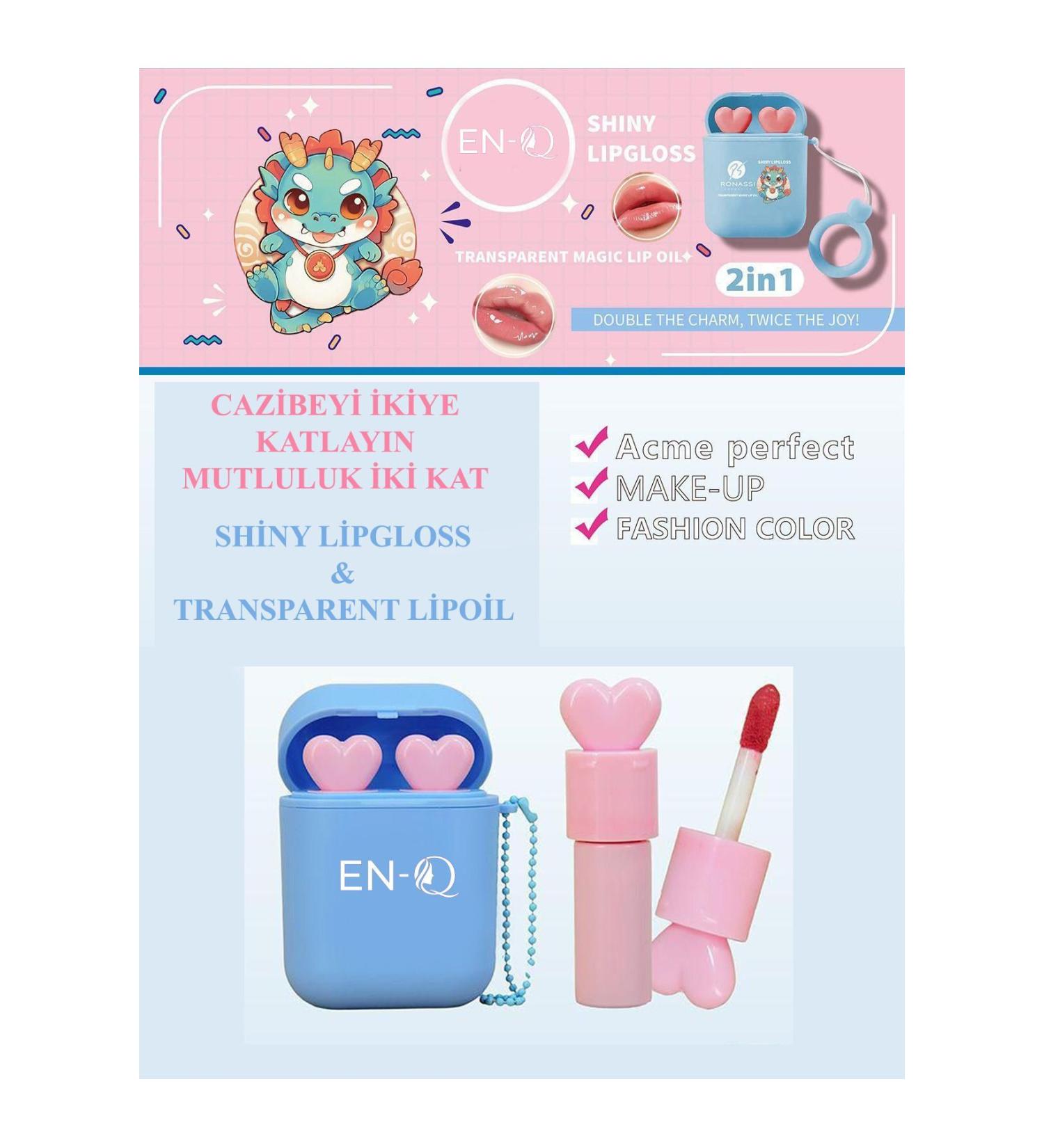 ENQ 2in1 Lipgloss and Lipoil Special Packaging Add Color and Shine