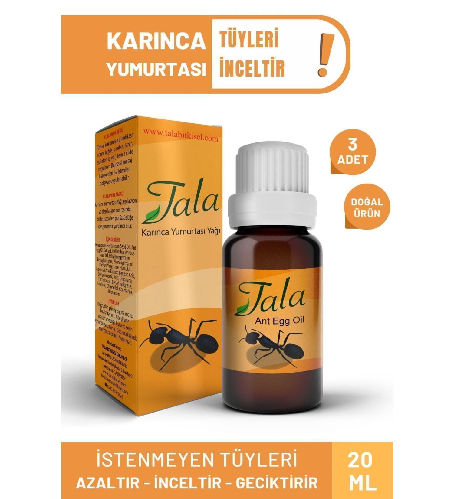 Tala Hair Reducing and Hair Removal Ant Egg Oil Hair Thinning 3 Pieces - Buy Online on GoSupps.com