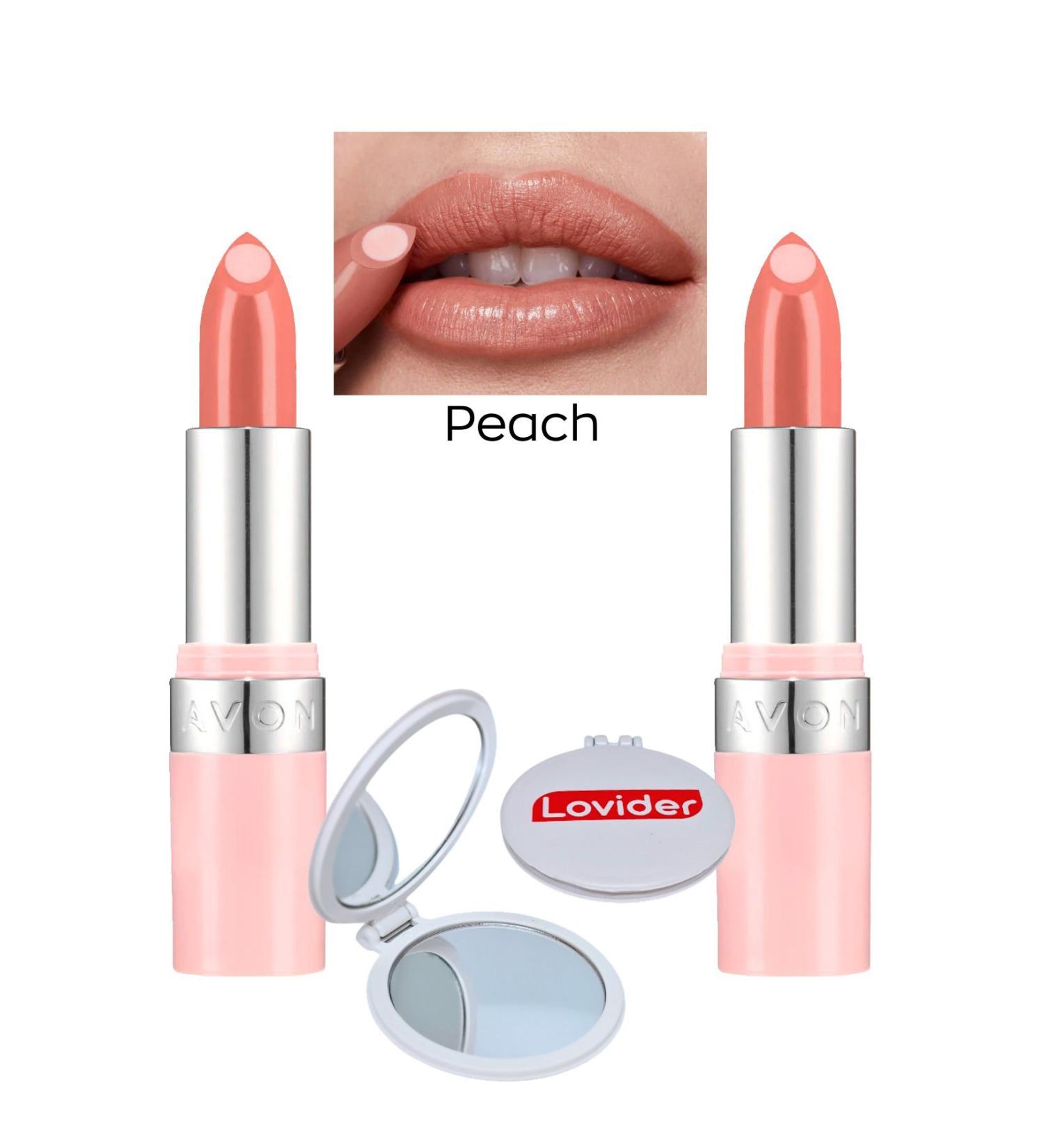 Avon Hydramatic Shimmer Lipstick - Peach 2 Pack + Lovider Pocket Mirror - Buy Online on GoSupps.com