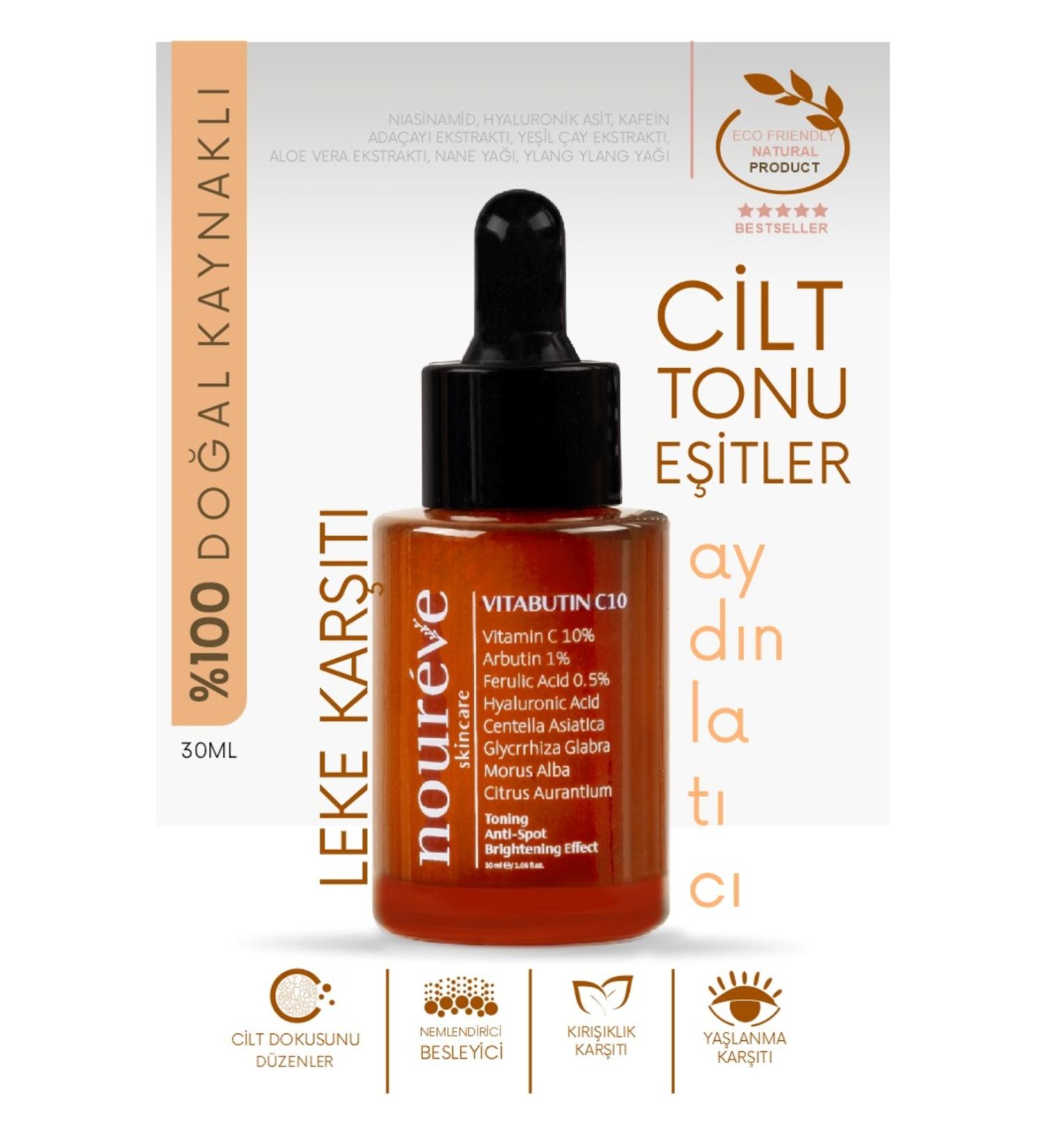 noureve Skin Brightening Cica Serum - Anti-Blemish and Anti-Aging Vitamin C Arbutin and Ferulic Acid - Buy Online on GoSupps.com
