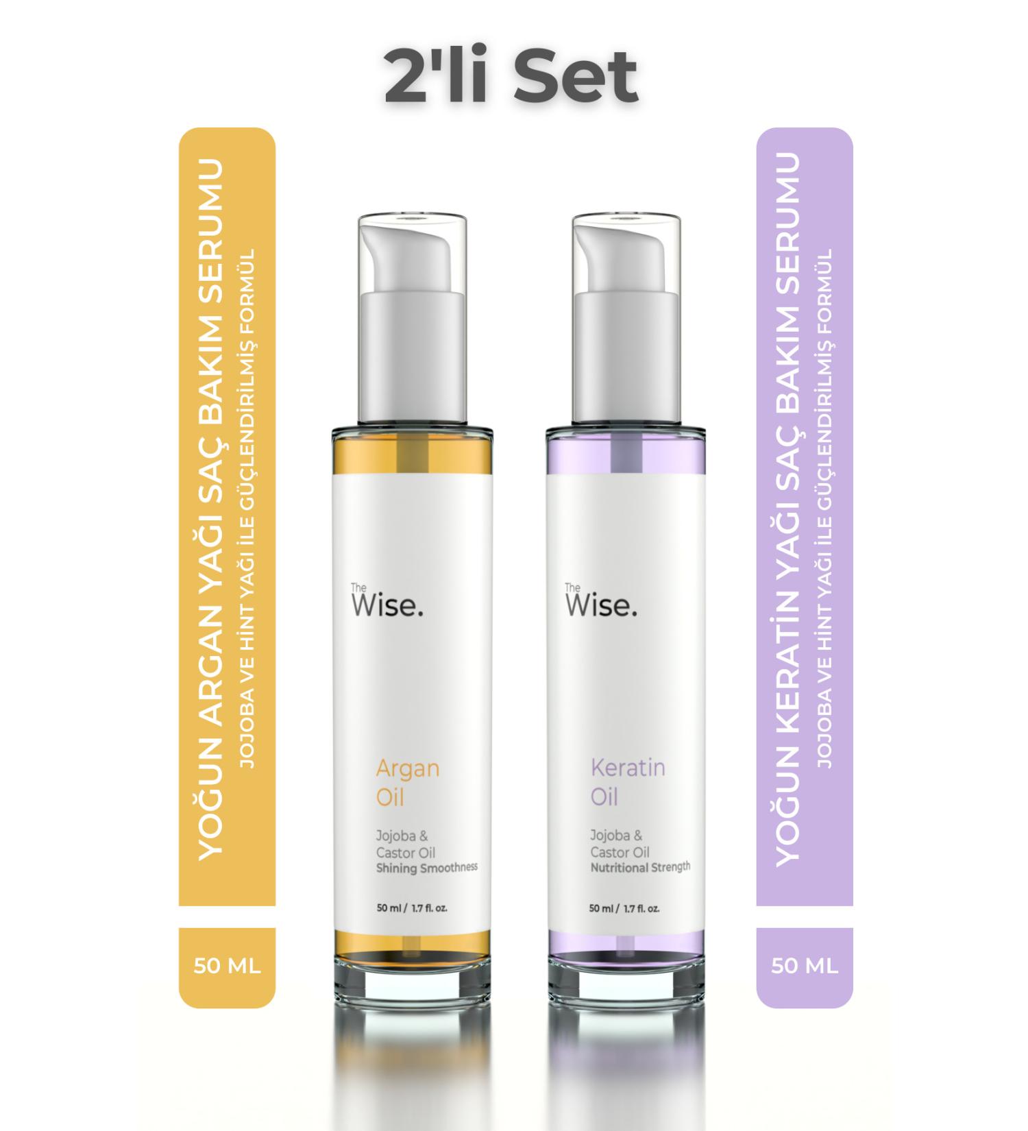 Wise Argan and Keratin Oil Hair Care Serum Advantageous 2-Piece Set