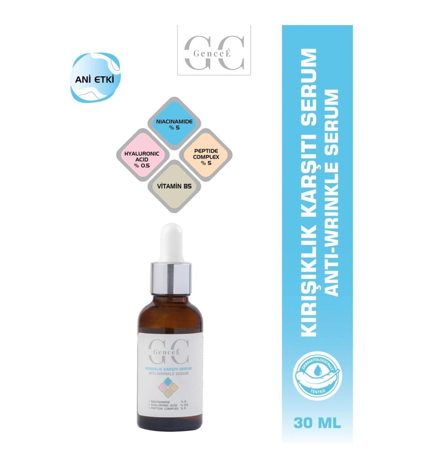 GenceE Plumping and Anti-Wrinkle Hyaluronic Acid Serum (5% PEPTIDE AND NIACINAMIDE) 30 ml - Buy Online on GoSupps.com