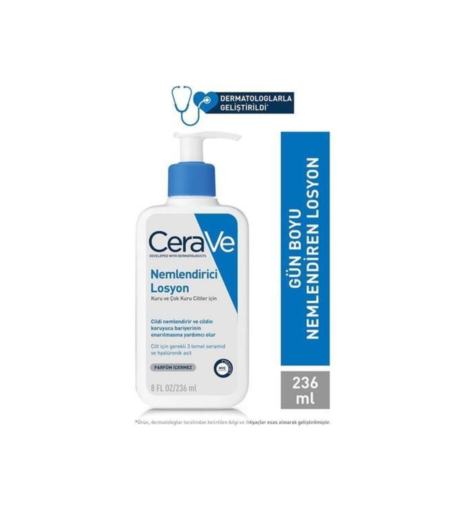 CeraVe Face and Body Moisturizing Lotion with Ceramide and Hyaluronic Acid for Dry Skin 236 / Ml.