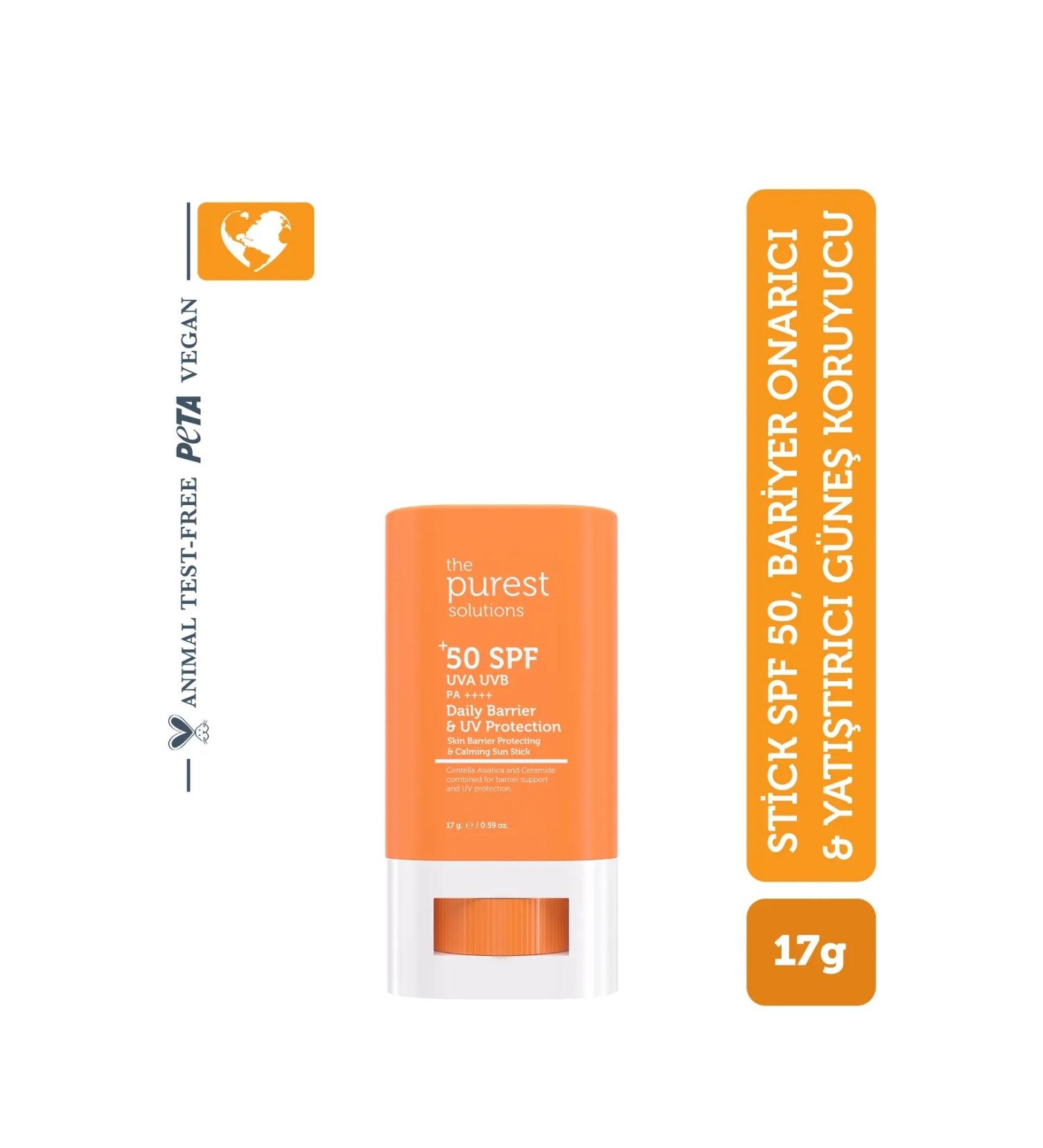 The Purest Solutions Stick Sun Cream SPF50+ Barrier Repair & Soothing 20 gr - Buy Online on GoSupps.com