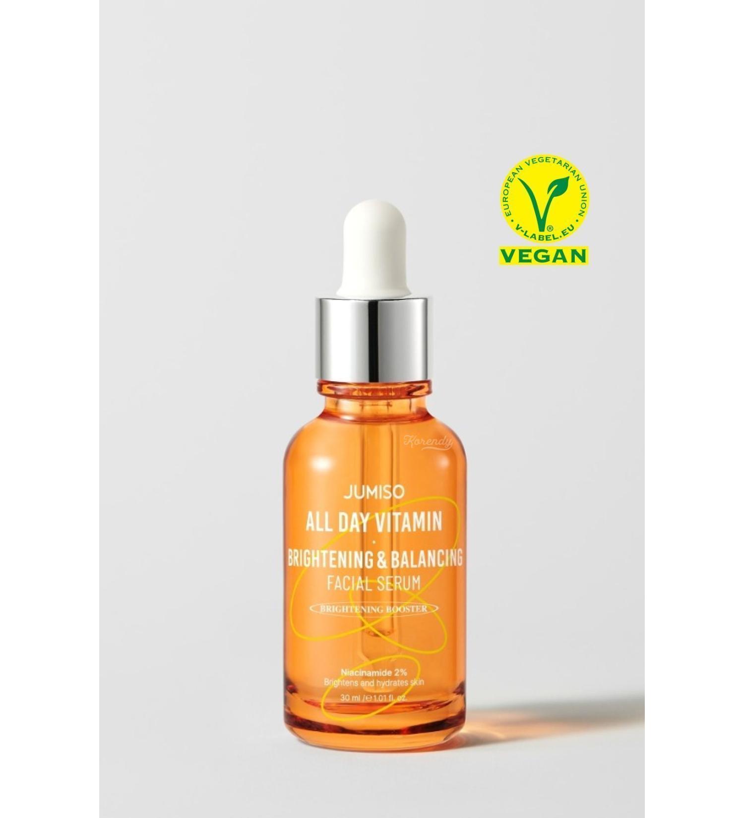 Jumiso All Day Vitamin Brightening & Balancing Facial Serum (KORENDY) Brightening and Balancing Serum 30ml - Buy Online on GoSupps.com