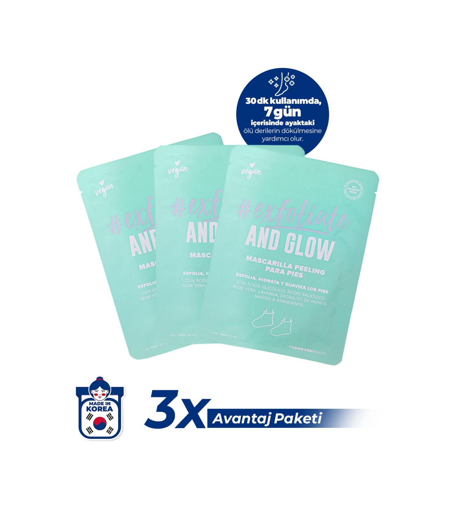 todobeauty 3-Pack Exfoliate and Glow Sock Type Peeling Foot Mask - Buy Online on GoSupps.com