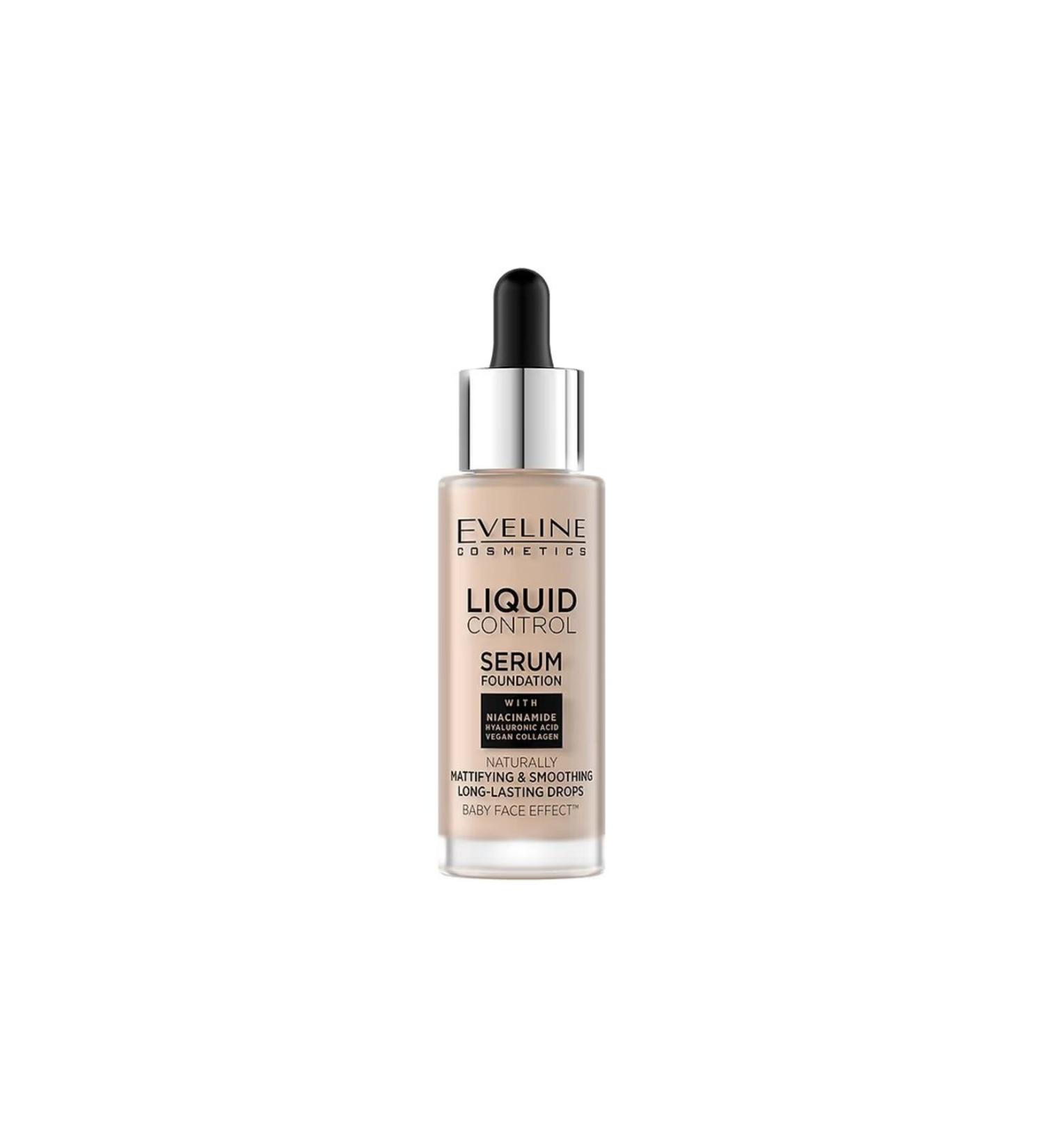 Eveline Cosmetics Liquid Control Dropper Foundation with Niacinamide and Vegan Collagen - Buy Online on GoSupps.com