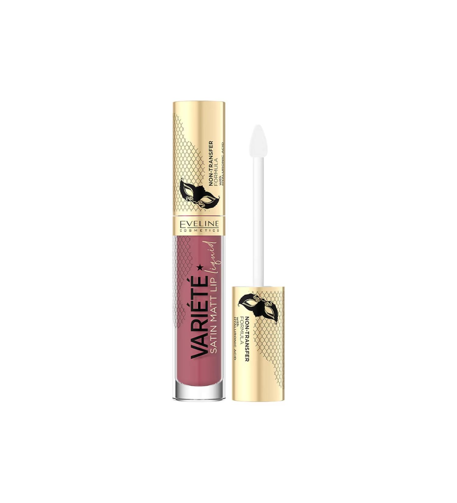Eveline Cosmetics VARIETE SATIN MATTE LIP HYALURONIC ACID LIQUID LIPSTICK 4.5ML - Buy Online on GoSupps.com
