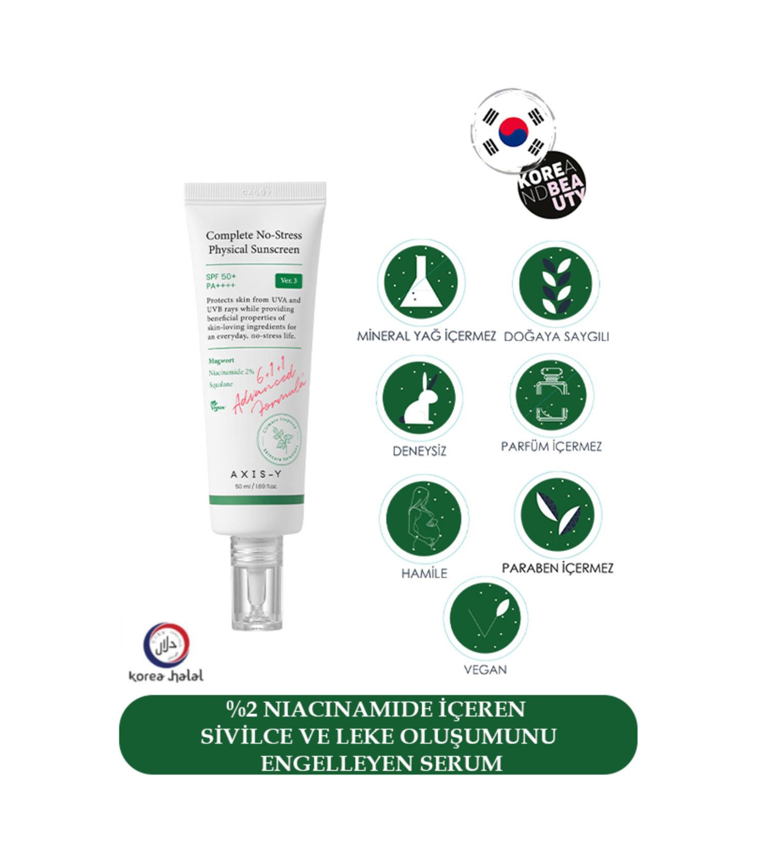 AXIS-Y Physical Sunscreen Spf 50 Pa 50ml Physical Filter Anti-Blemish Acne Face Sunscreen - Buy Online on GoSupps.com