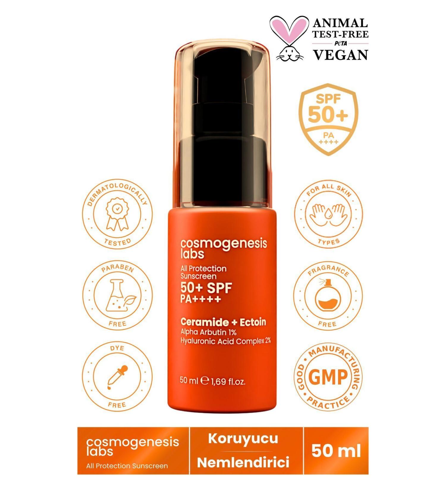 Cosmogenesis Labs Anti-Spot Spf 50 Korean Filter Face and Body Sunscreen 50ml Vegan High Protection Uva - Uvb Water Based - Buy Online on GoSupps.com