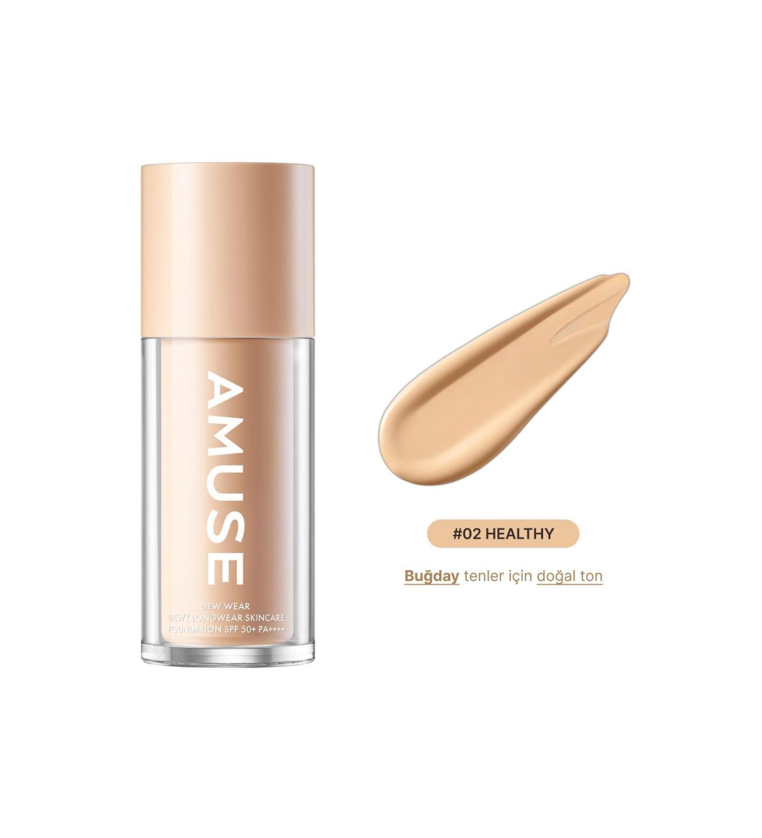 Amuse Dew Wear Foundation (KORENDY) Lasting Brightening Effect Natural Concealer Foundation 35ml #02 Healthy - Buy Online on GoSupps.com