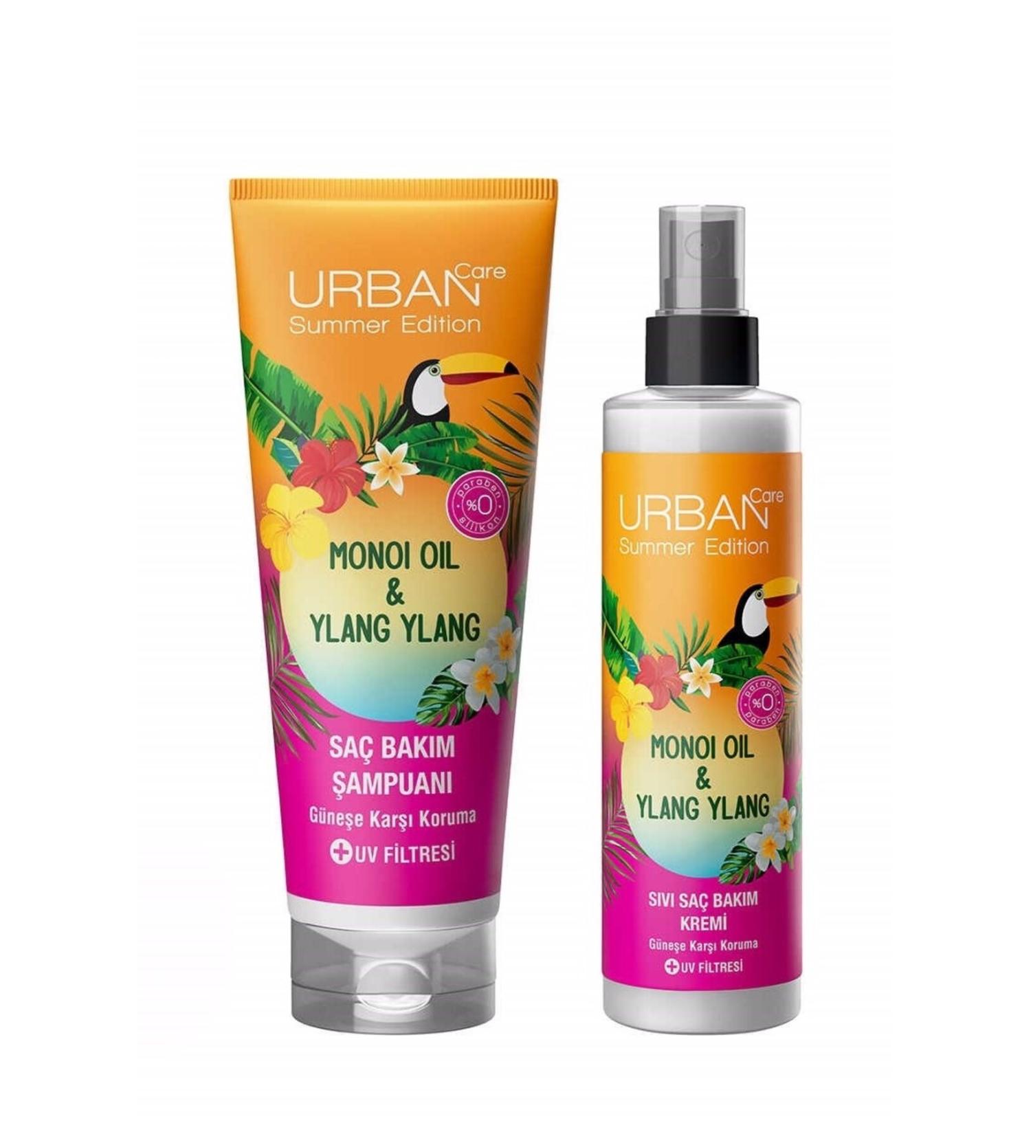 Urban Care Summer Edition Monoi Oil Ylang Ylang Hair Care Shampoo and Liquid Hair Care Conditioner Set - Buy Online on GoSupps.com