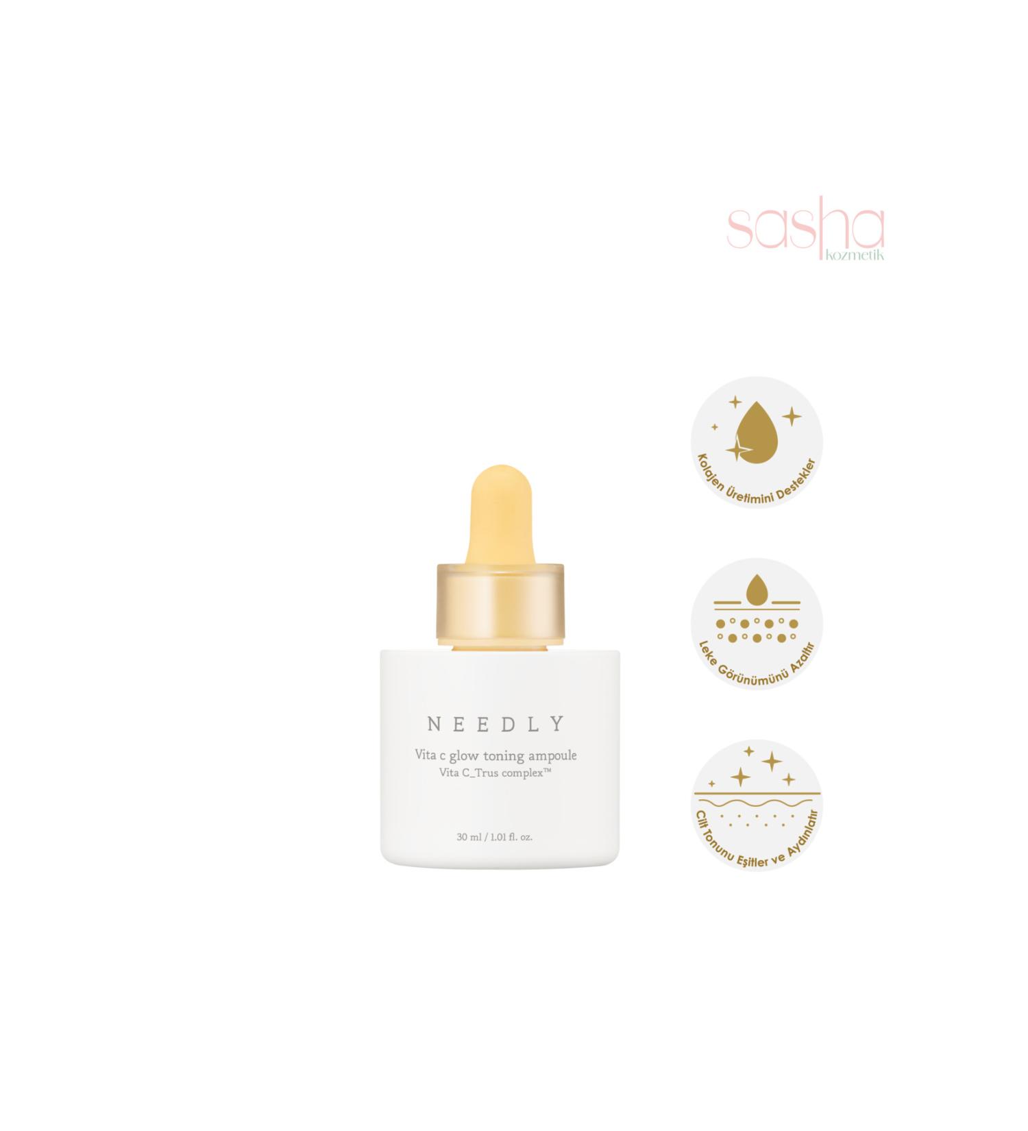 needly Vita C Glow Toning Ampoule (VITAMIN C SERUM THAT GIVES SHINY AND REPAIRS SKIN SPOT) - Buy Online on GoSupps.com